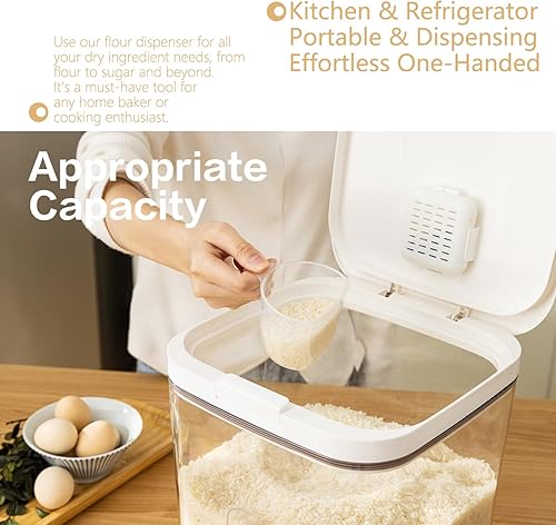 Miniatura 3 de LivLab Contenedor de harina de 11 litros10.5 cuartos de galón22.0 lbs  Contenedor de arroz para almacenamiento de alimentos para el hogar para