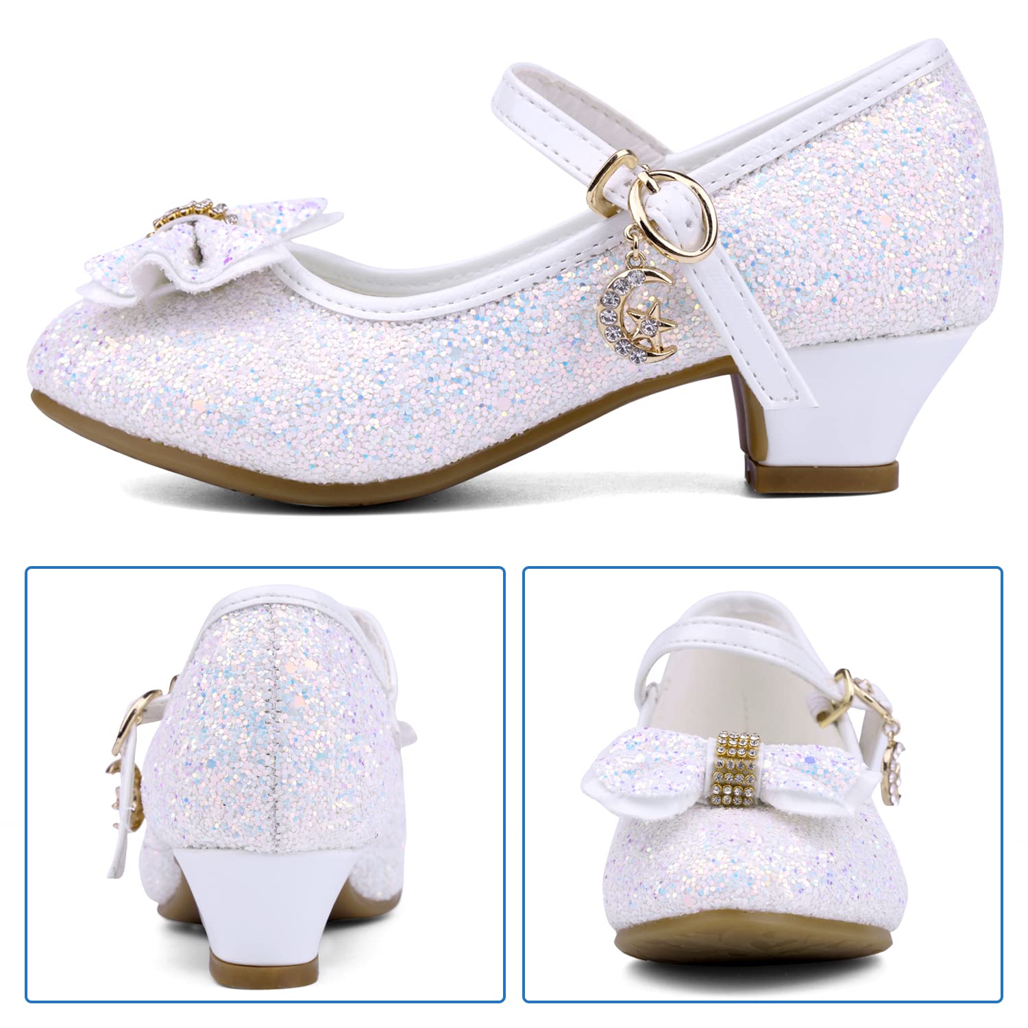 Girl's Princess Mary Jane Pump Shoes - Pink Silver Blue Purple White - Size 12 Months — view 3