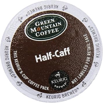 Green Mountain Coffee, Half-Caff, Single-Serve Keurig K-Cup Pods, Medium Roast Coffee, 48 Count 2 Boxes of 24 Pods
