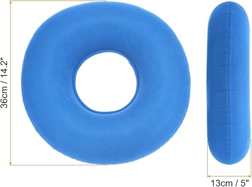 Miniatura 2 de PATIKIL Cojín de asiento inflable, cojín de dona portátil para asiento de apoyo lumbar, almohada para sillas de ruedas, sillas de oficina,