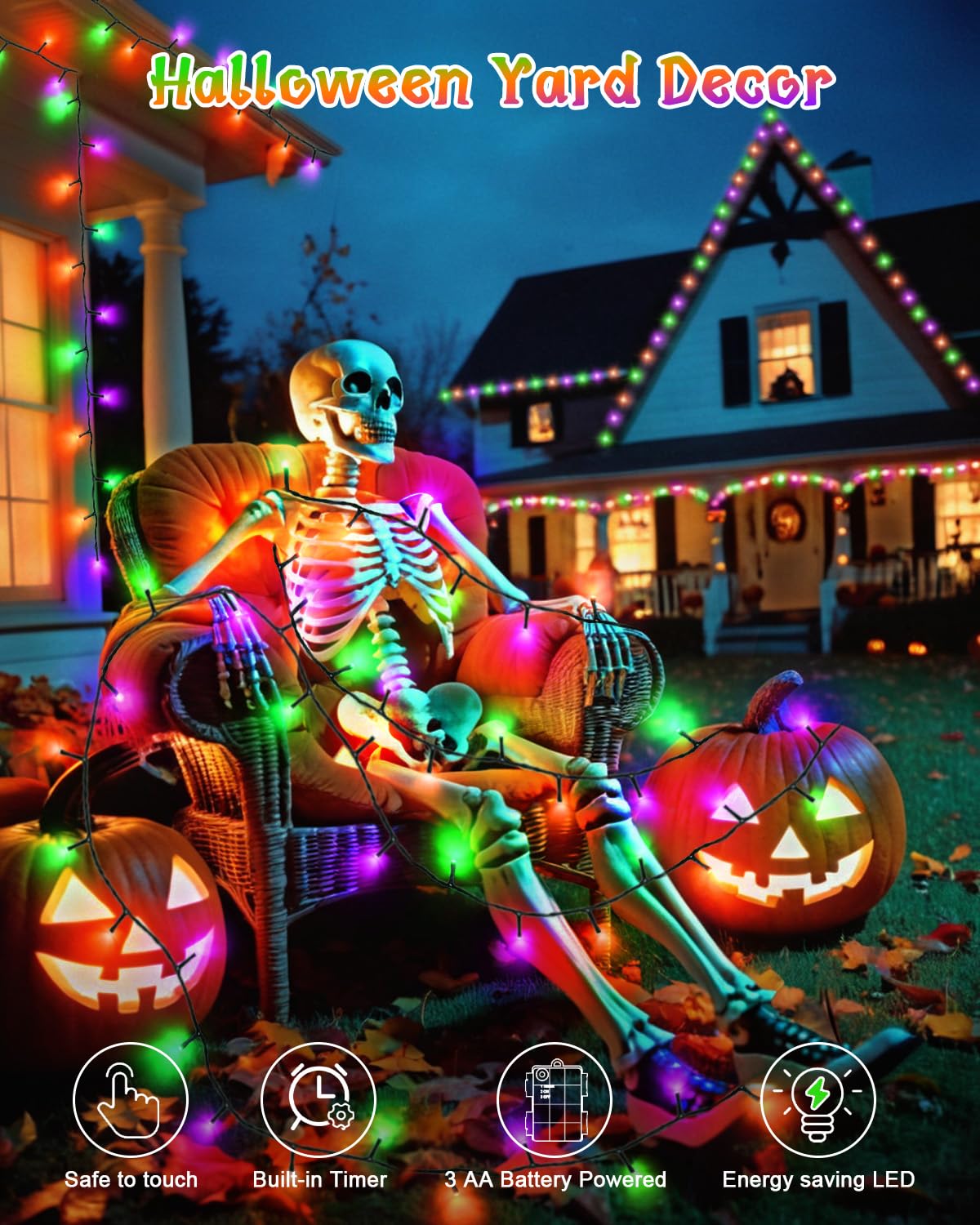 Catena luminosa 20m 200 LED impermeabile da esterno con 12 modalità colore per decorazione giardino festa | Leroy Merlin