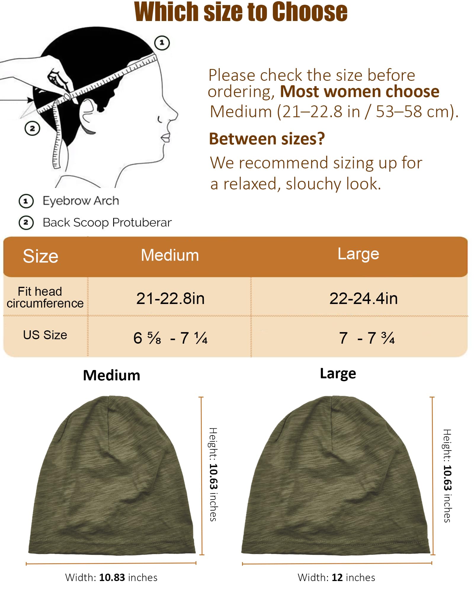 100% Cotton Lightweight Summer Hats for Women Men, Ultra Thin Slouchy Beanie Hat Oversizes Beanies Chemo Cap — view 3