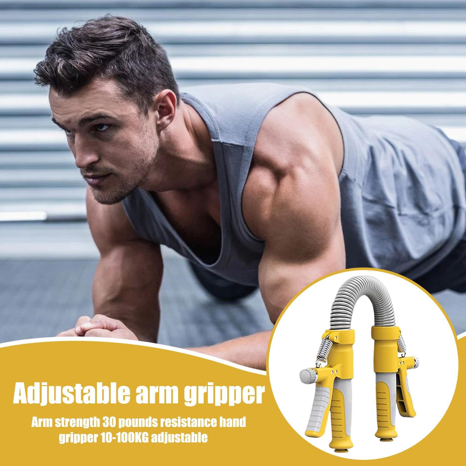 Attrezzo per allenare le braccia da uomo | 2 in 1 per allenamento del petto, attrezzatura per esercizi di resistenza regolabile, attrezzo portatile per rafforzare l'avambraccio e accessori