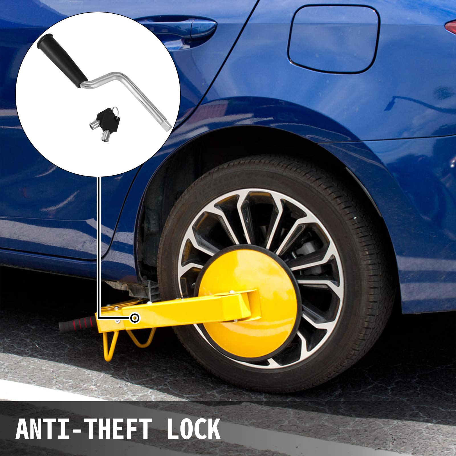Mophorn 1pcs Wheel Lock Clamp Boot Tire Claw Heavy-Duty Anti Theft Parking Boot Car Tire Claw Parking Boot Lock (1 pc)