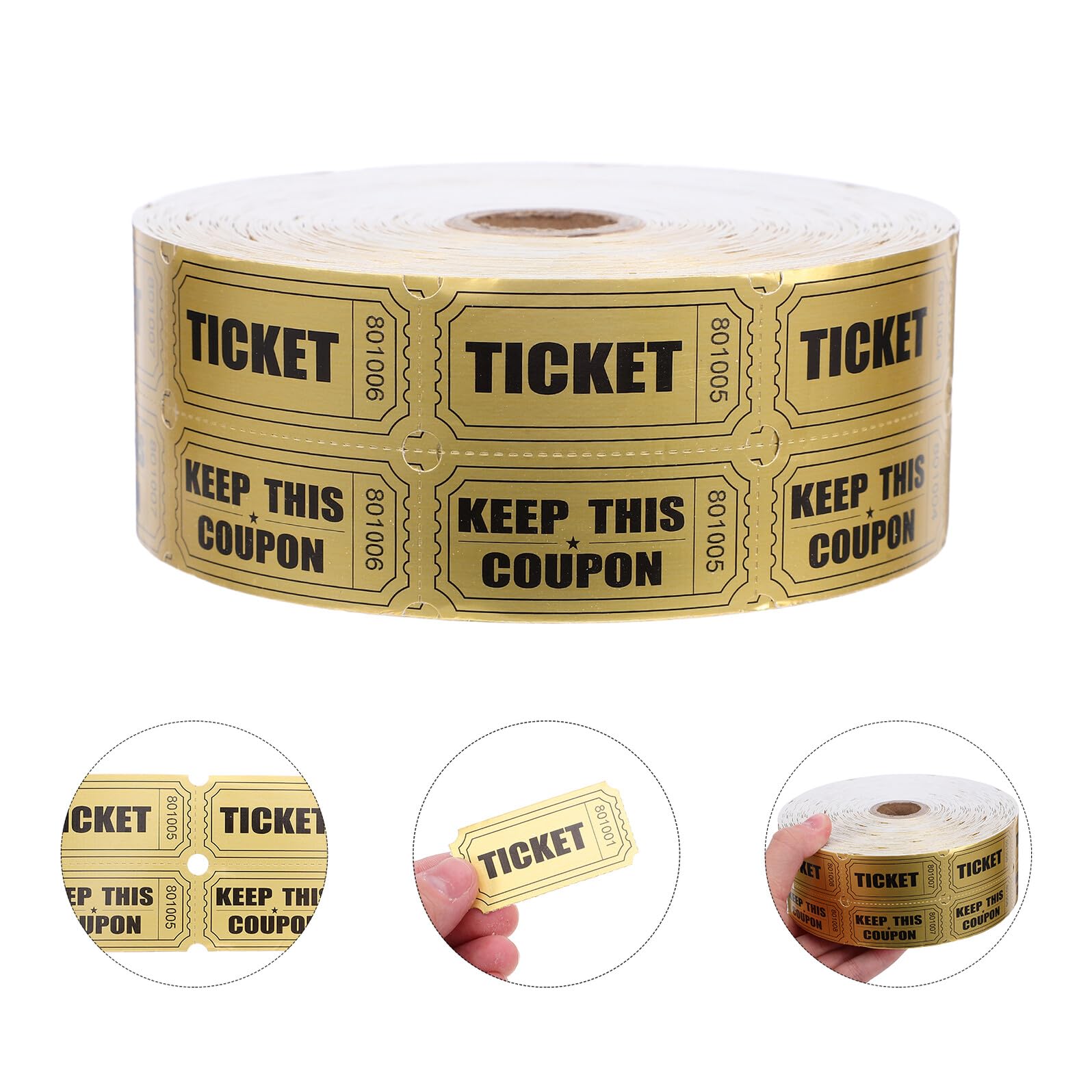 Goldene Tombola Lose Stück aus Papier für Auktion und Geburtstag
