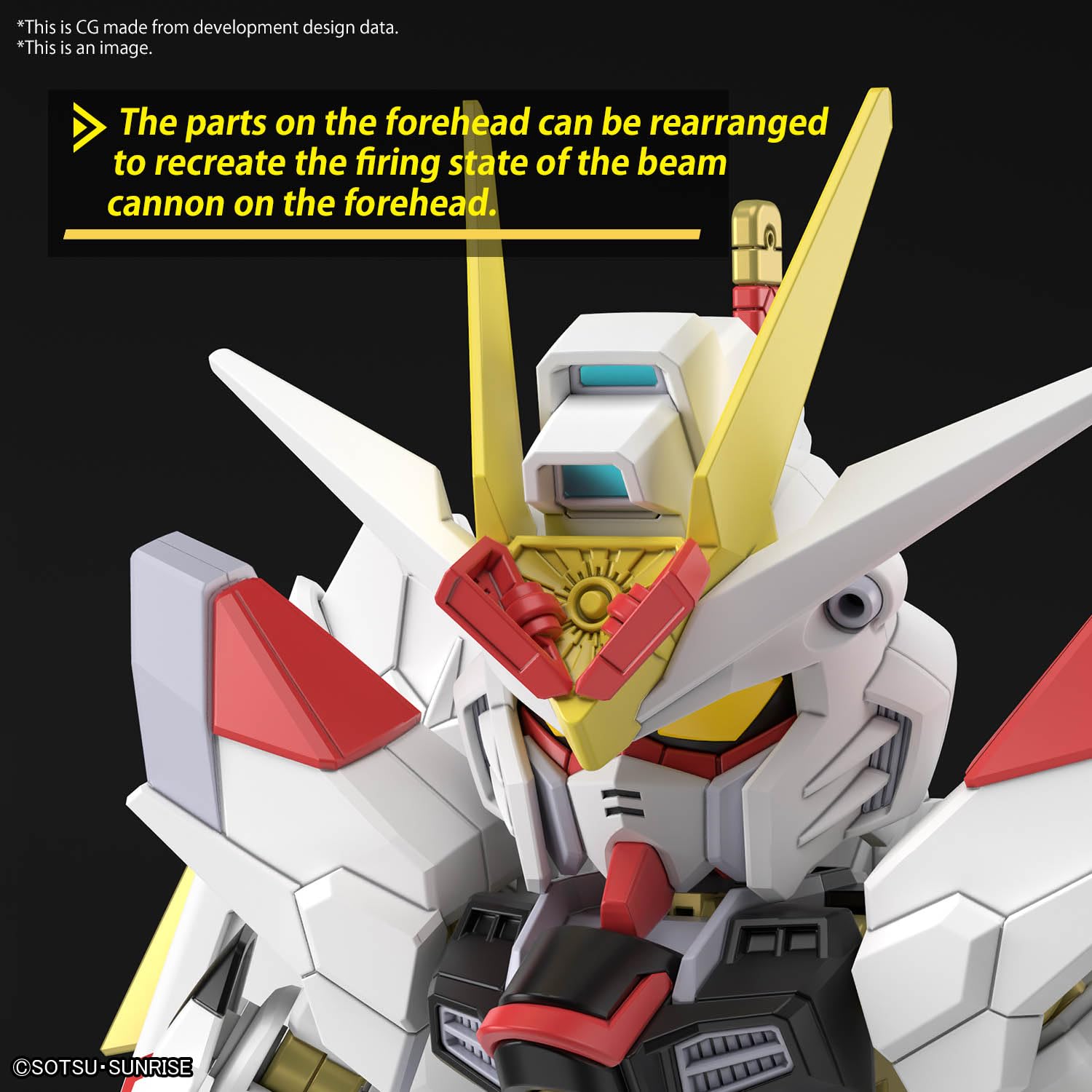 SD Gundam Cross Silhouette SDCS Mobile Suit Gundam SEED FREEDOM Mighty Strike Freedom Gundam Modèle en plastique à code couleur, Rouge, blanc
