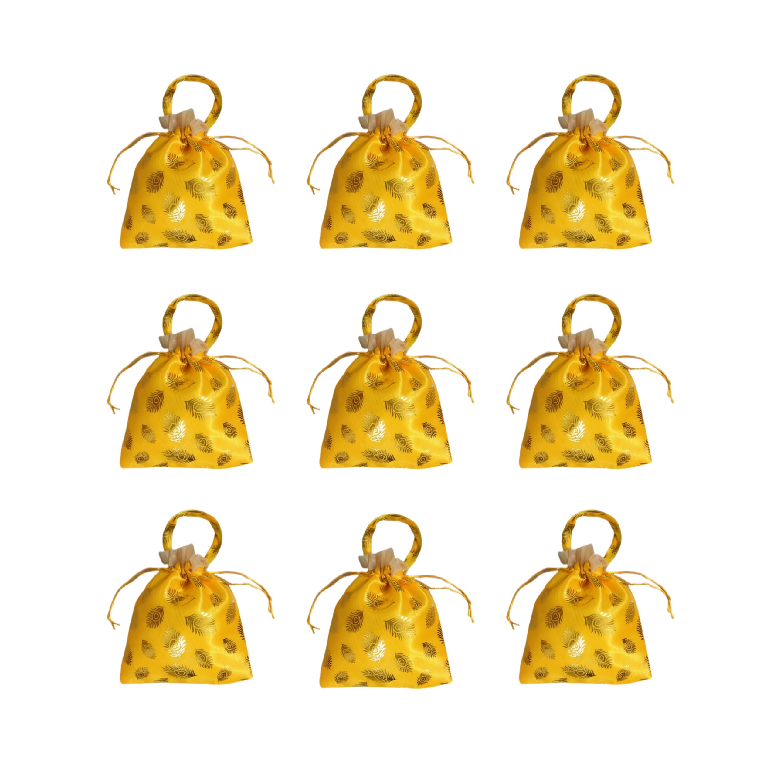 VIG Enterprises Potli batwa bags/Thamboolam bags for wedding party return gifts/party gifts for guest - Yellow-picture-22