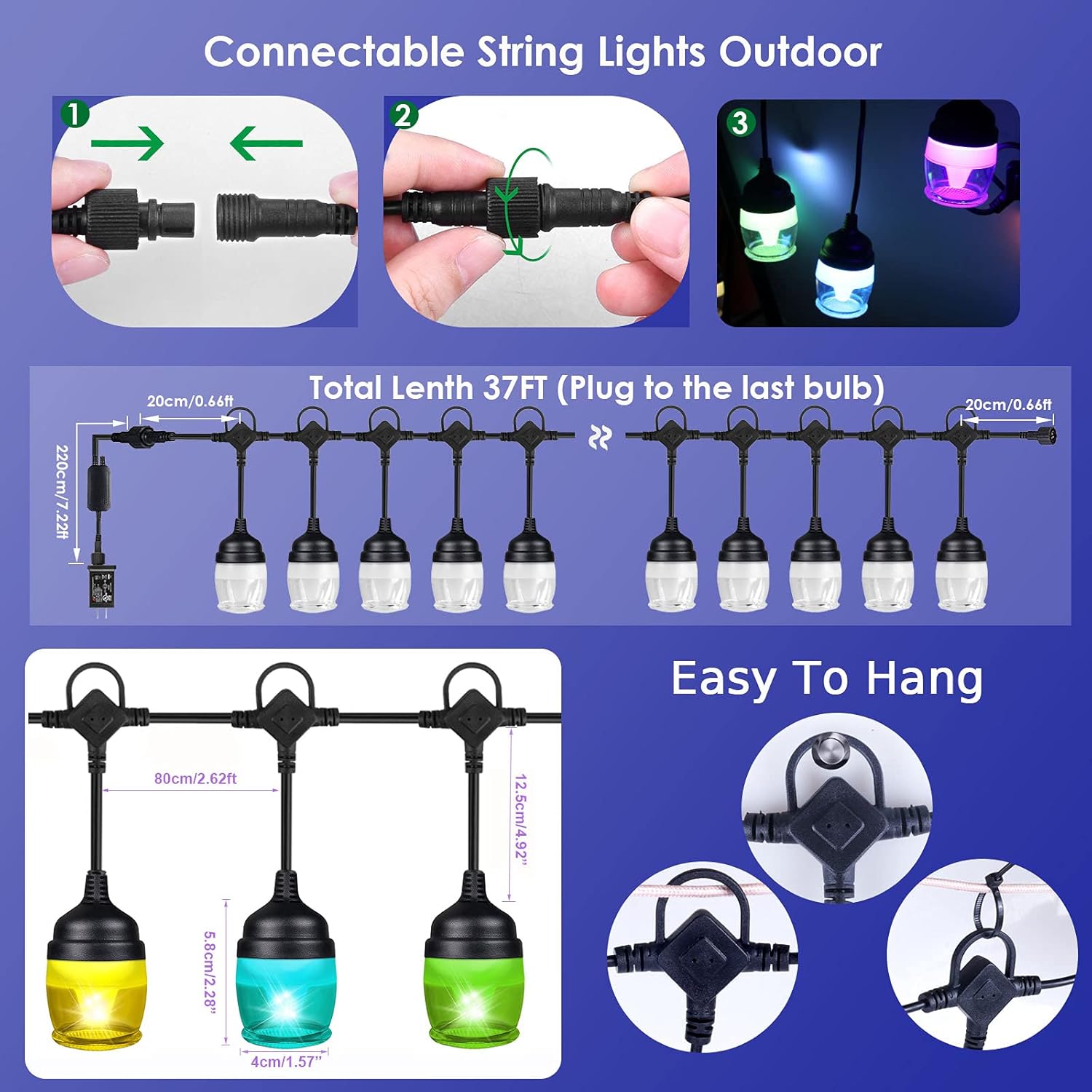 Authentic Crazy Deals Sinvitron 37ft LED Color Changing String Lights Outdoor, Waterproof Outdoor Patio String Lights with Remote, 12 Bulbs Hanging Backyard String Light Shatterproof, Music Sync Bistro Light for Cafe Porch Hot Deals Sinvitron 37ft LED Color Changing String Lights Outdoor, Waterproof Outdoor Patio String Lights with Remote, 12 Bulbs Hanging Backyard String Light Shatterproof, Music Sync Bistro Light for Cafe Porch