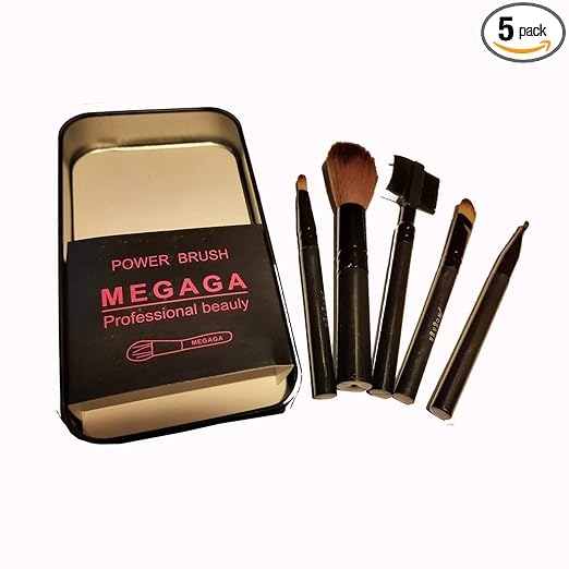 MEGAGA Professional Makeup Brush Set- Pack Of 5, Black, 150 g (Pack of 5) at Rs. 191