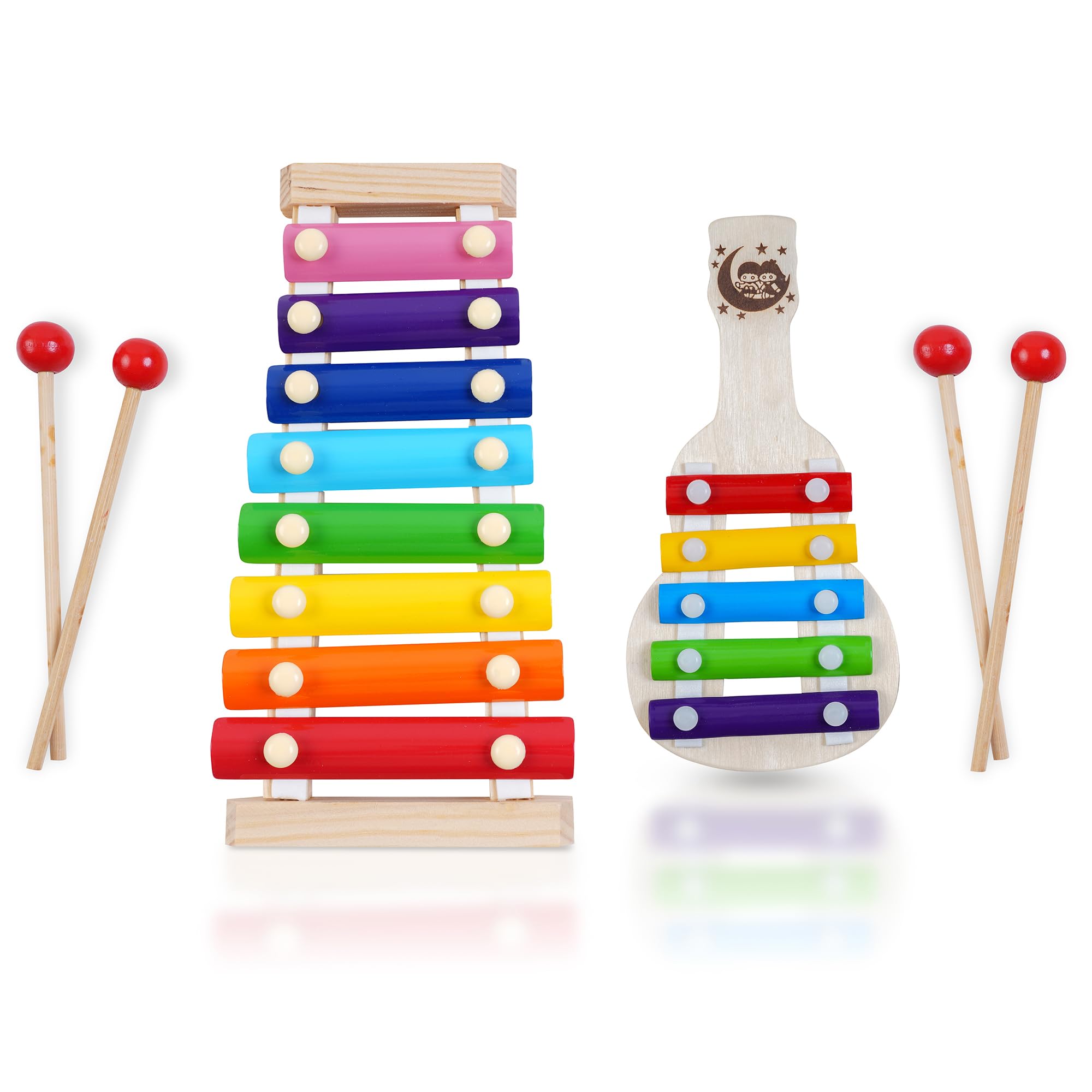 TODDLER'S STEP Wooden Xylophone (5 & 8 Notes) Combo | Wooden Musical Instrument Piano Toy | Educational Toy for Babies and Toddlers 6 Months to 1+ Year Old-picture-13