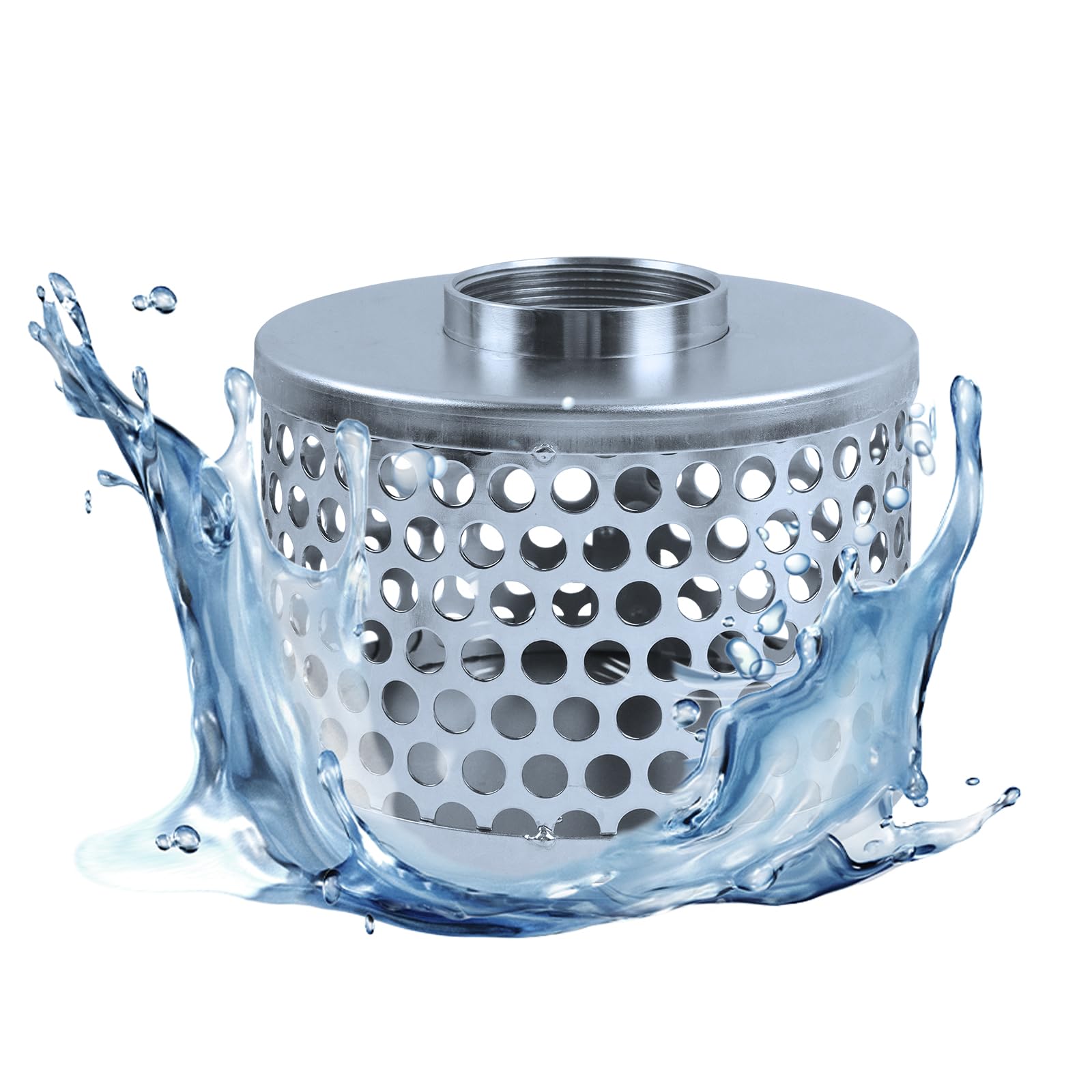 Round Hole Suction Strainer Filter, Hose Water Pump Inlet Strainer, Carbon Plated Steel Basket Water Suction Filter Npt Thread, Remove Reduces Debris,Trash, Solids Entering Pump — Amazon image 8