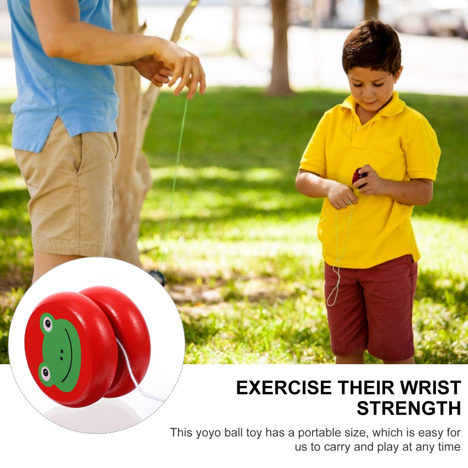 Toyvian 4pcs Wooden Yoyo Ball for Creative Educational Finger Yoyo Safe Natural Portable Fun for Enhances Motor Skills and Wrist Strength Random Color