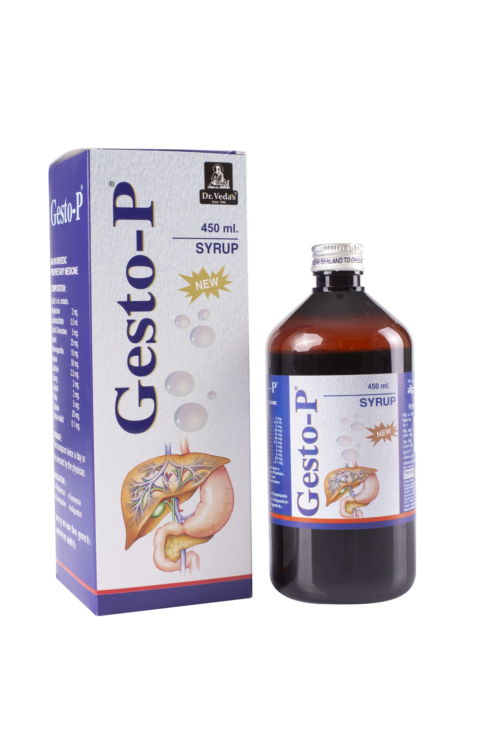 Dr. Veda's Gesto - P Ayurvedic Syrup - 450ml - Pack Of 1