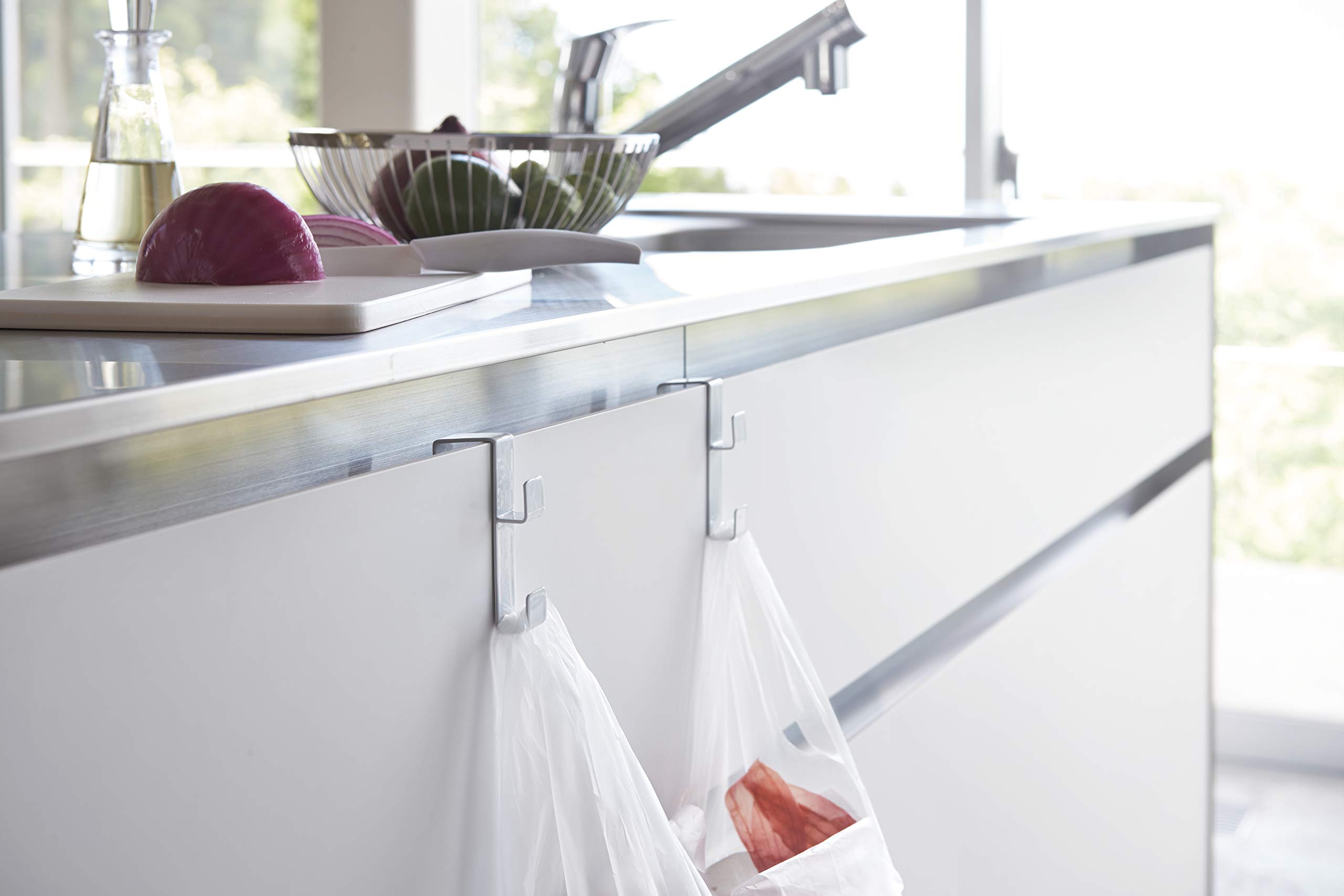 Yamazaki 2782 TOWER Under-Sink Hook x2, white, Steel, Minimalist, 1.5 x 3.8 x 7.2 cm - Image 3