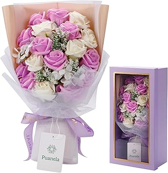 Amazon フラワーデザイナー監修 Puanela ソープフラワー 花束 誕生日 プレゼント 女性 ギフト 人気 母の日 退職 祝い 造花 ブーケ インテリア バラ ライラック 造花 オンライン通販 Amazon フラワーデザイナー監修 Puanela ソープフラワー 花束 誕生日 プレゼント 女性 ギフト 人気 母の日 退職 祝い 造花 ブーケ インテリア バラ ライラック 造花 オンライン通販