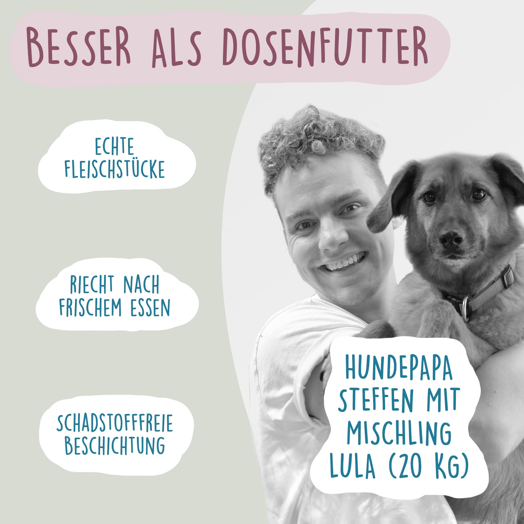 Fidelis – Gekochtes Frische-Menü für Hunde mit Rind, Süßkartoffel, Apfel & Brokkoli (6 x 400g Glas) – Hundefutter mit 70% Fleischanteil & frischen Zutaten – Nassfutter ohne Zusätze & ungekühlt haltbar