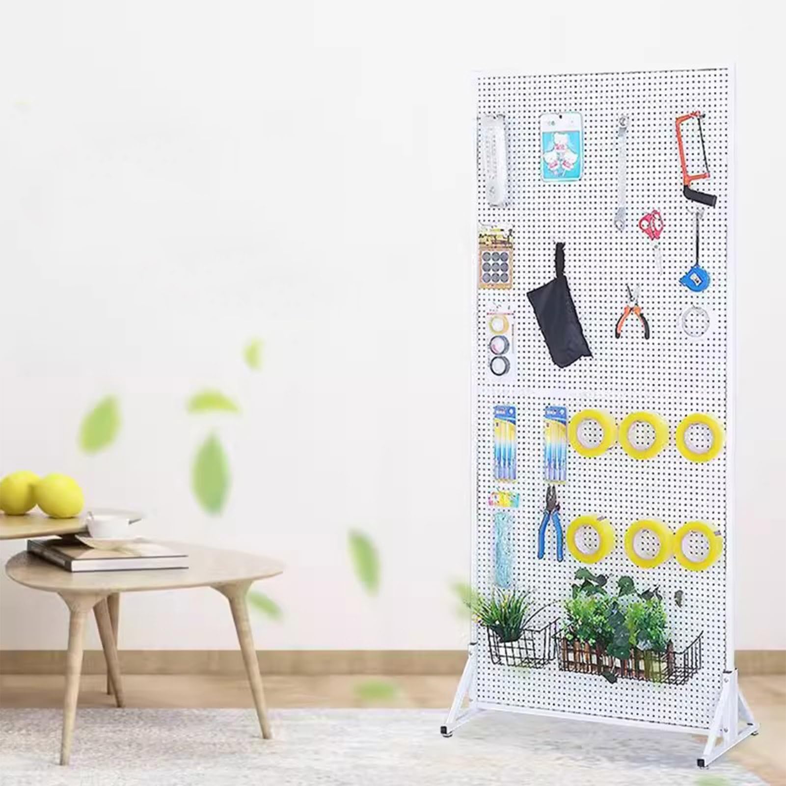 Stojąca wieża ekspozycyjna z haczykami Art nizer do garażu i narzędzi, czarna tablica z systemem kół pasowych, 80 x 120 cm, idealna do przechowywania w rękodzielnictwie i domu