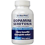 Dr. Maxwell Serotonin and Dopamine Supplements, Better Than Dopamine or Serotonin Support Only. Helps Maintain Normal Neurotransmitter Levels. Mucuna Pruriens, 5-HTP, 60 Capsules Women Men