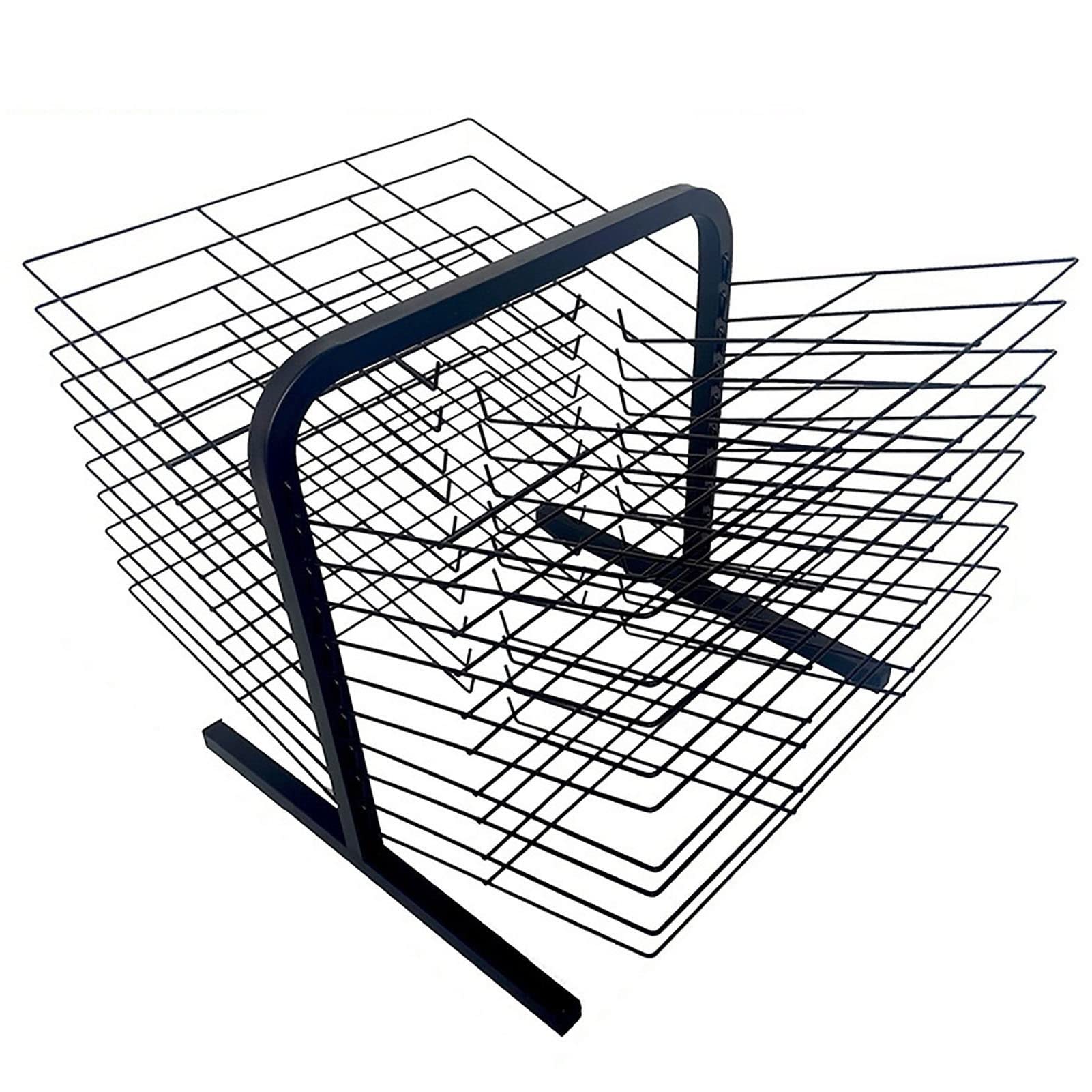 JYHHGDS Art for Drying Rack, Metal Steel Frame Drying Racks Double Sided Wire Painting Drying Shelf Art Drying Rack for Classroom, Art Studio, 20 Shelves, Black