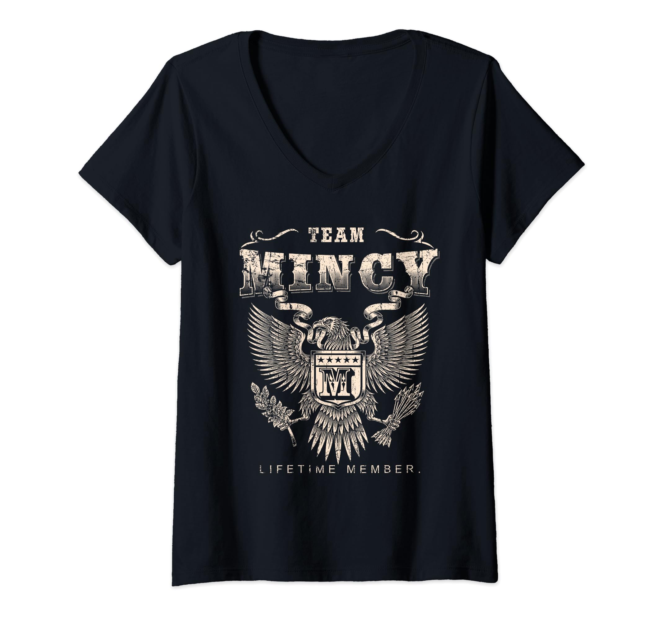Womens Team Mincy Lifetime Member - Mincy Name V-Neck T-Shirt