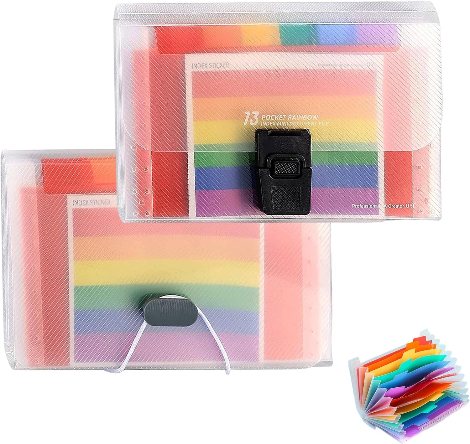2pcs 13 Pockets Flash Card Holder 7x4.7 Inches, A6