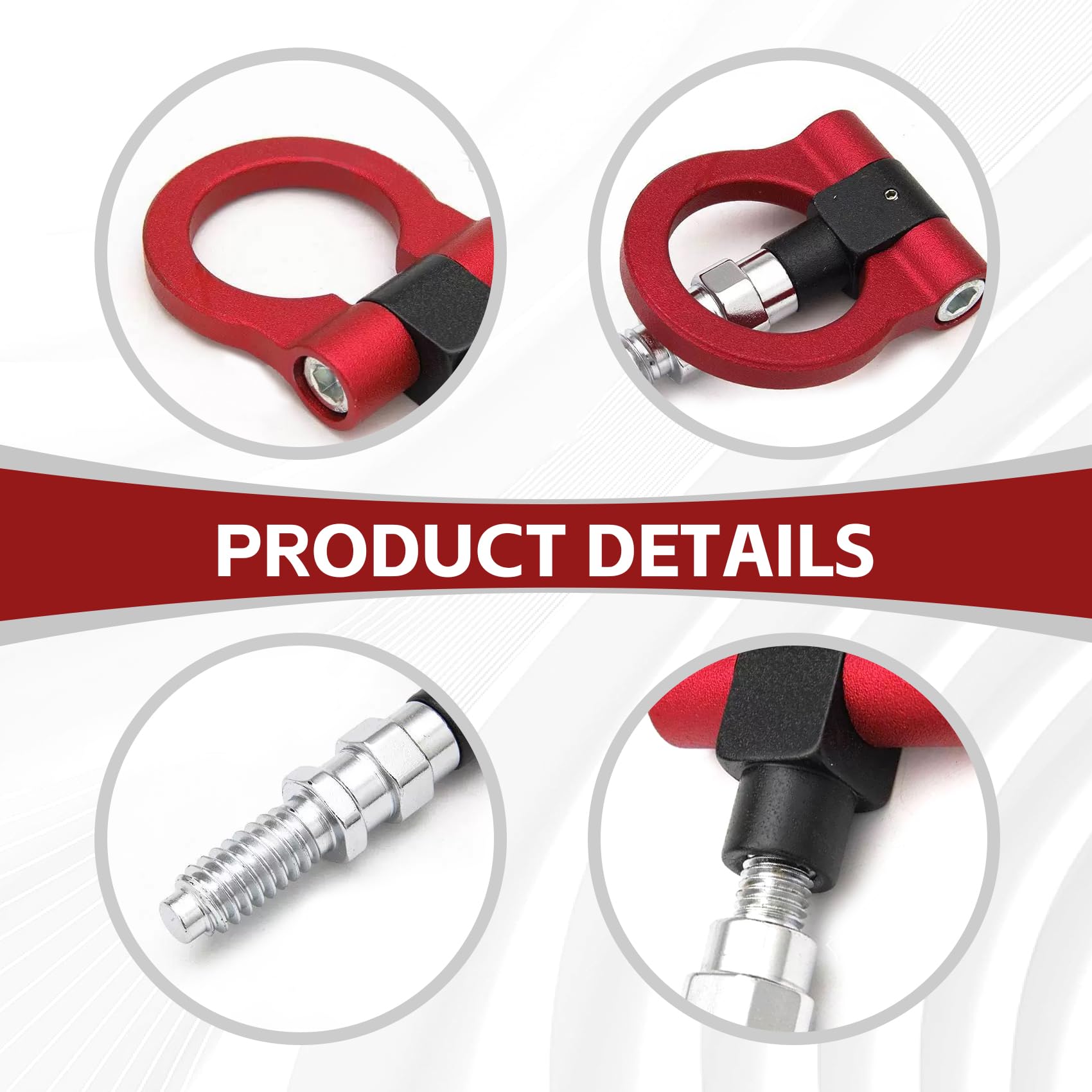 NTNEV Universal Screw-on Tow Hook - Heavy Duty Metal For Truck