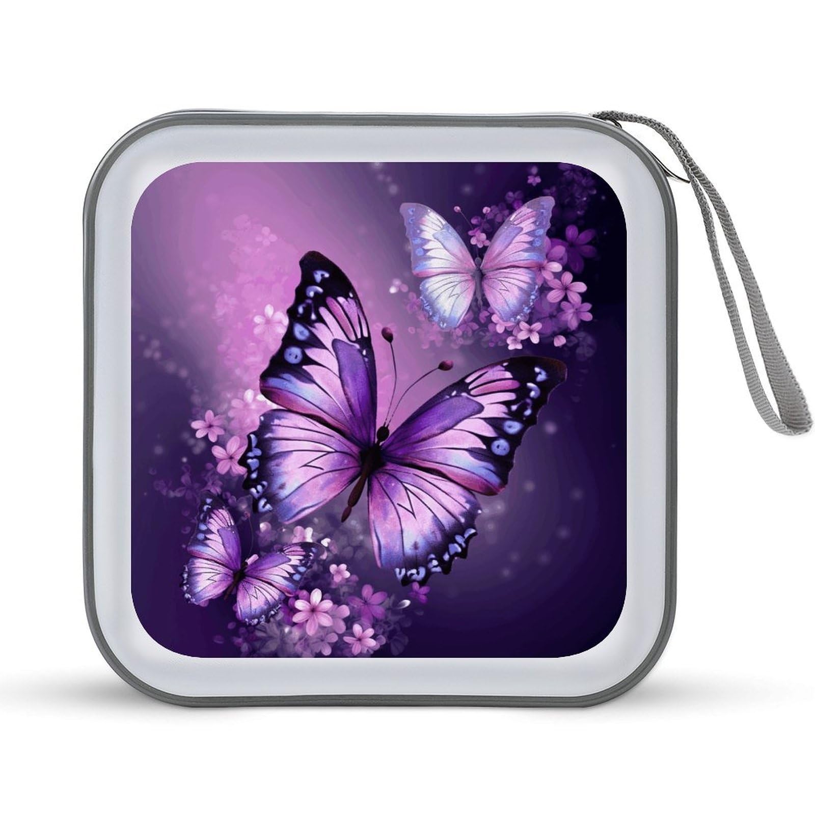 Funda para CD y DVD de mariposa con capacidad para 40 discos, organizador de plástico duro