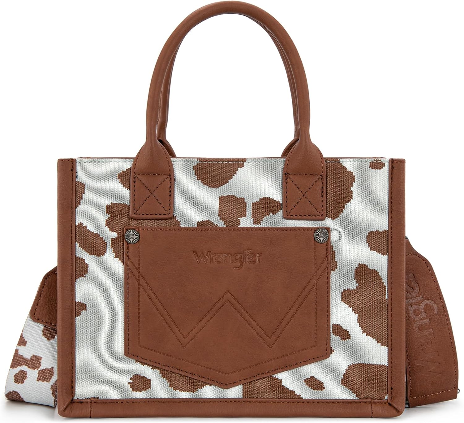 Montana West Wrangler Tote Bag Cow Print Western Satchel Bags for Women with Braided Rope Handle - Image 5