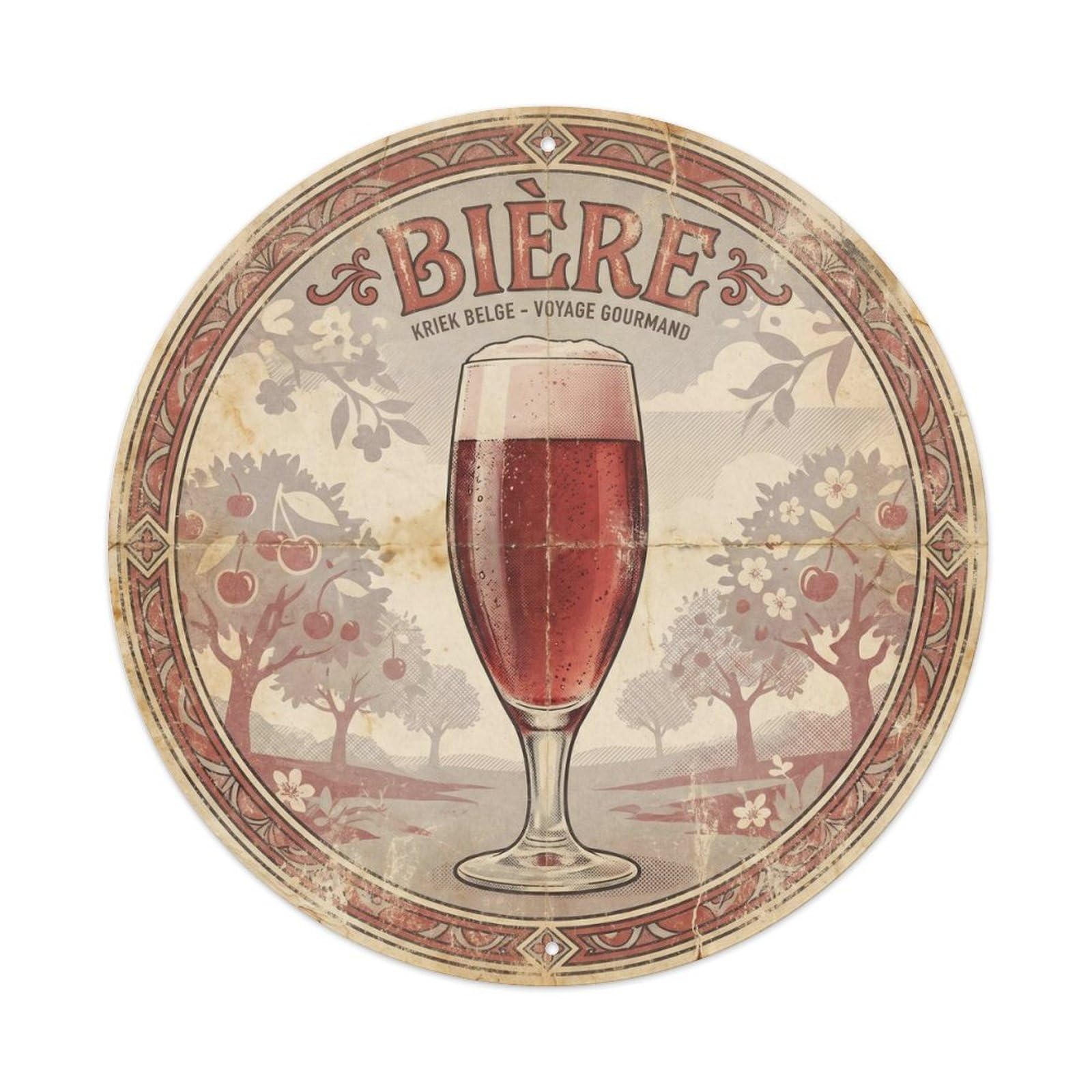 Okahys 8X8inch Classic Style Beer Pub Brewery Belgian Culture Lager Mug Food Travel Metal Tin Sign