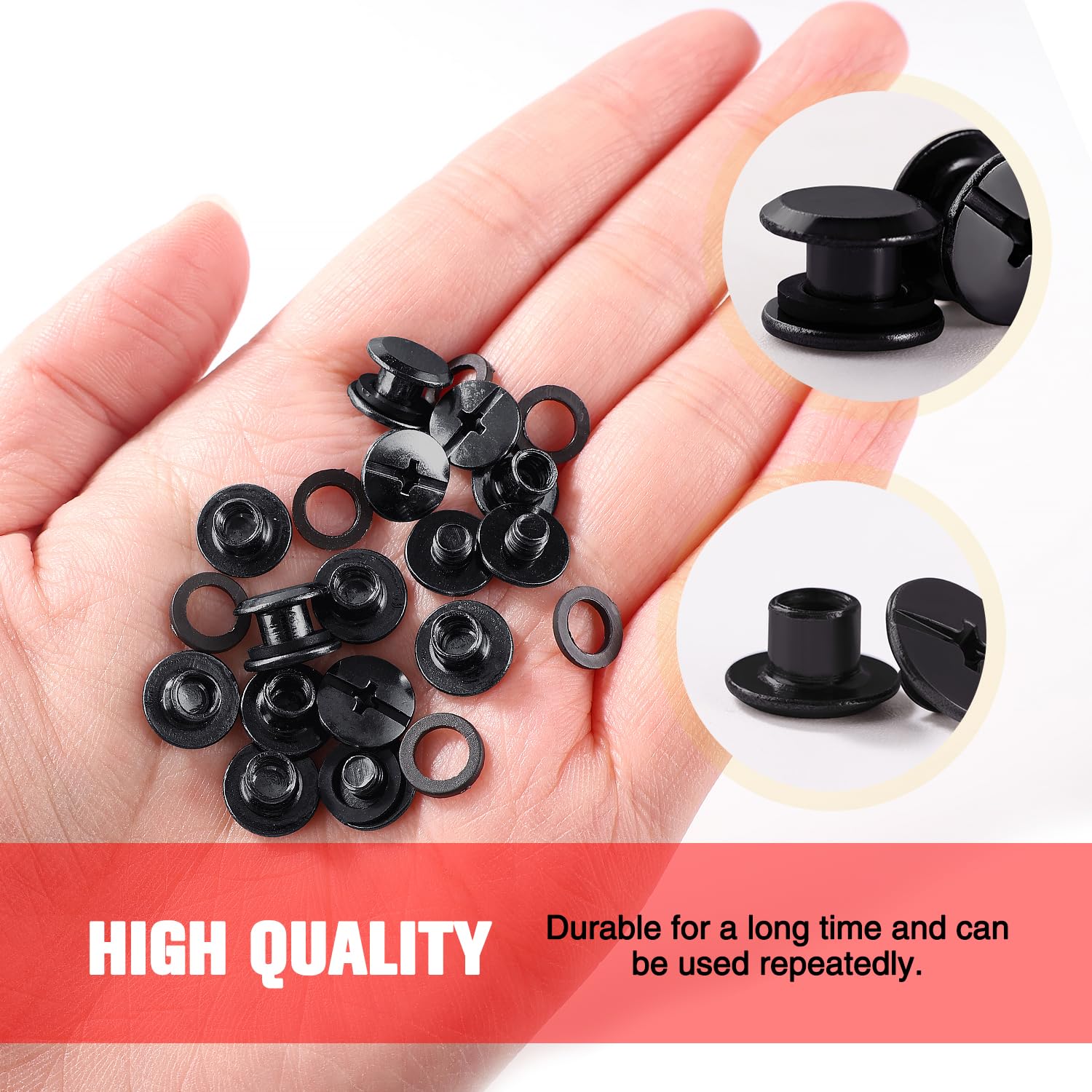 YIXISI 30 Set M5x4mm Chicago Binding Screws Kit, Book Binding Rivets, Leather Rivets, Binding Screws Posts - Image 3