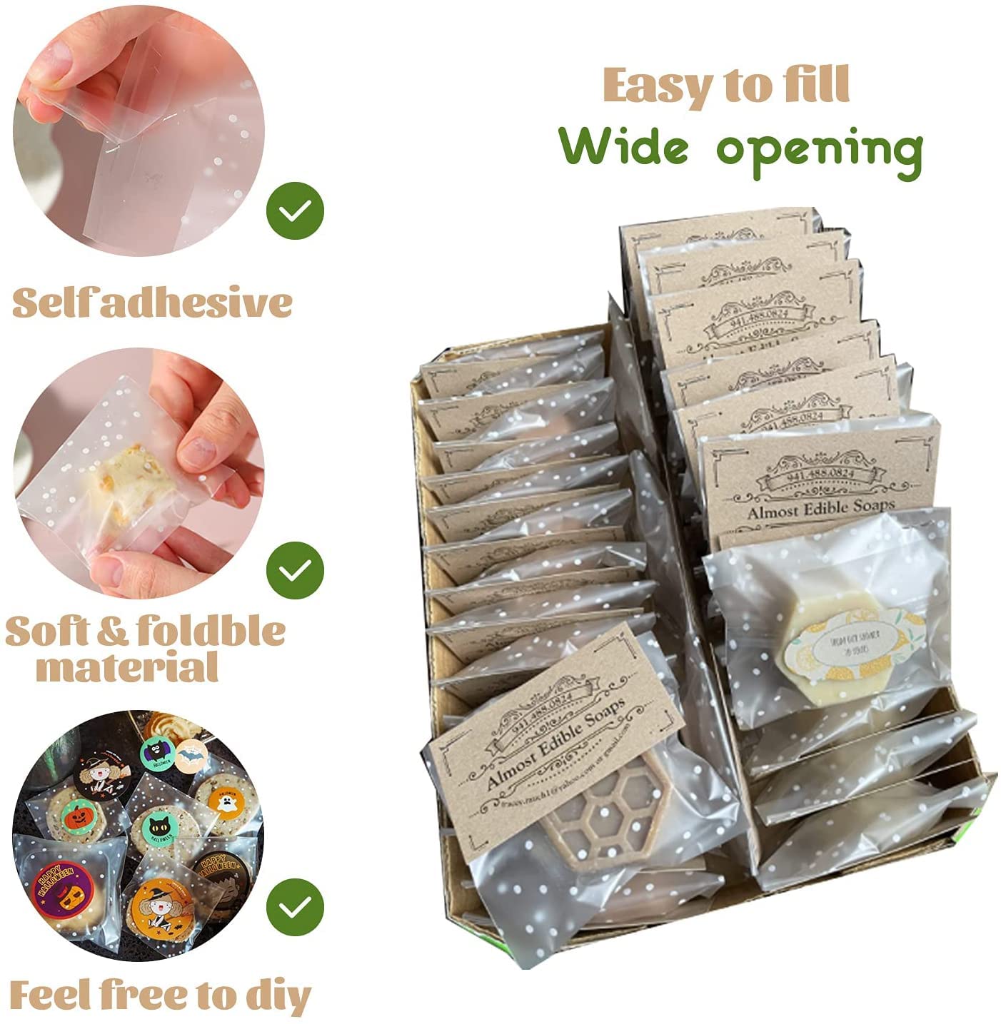 100 Pièces Sacs à Bonbons à Biscuits De Noël Père Noël