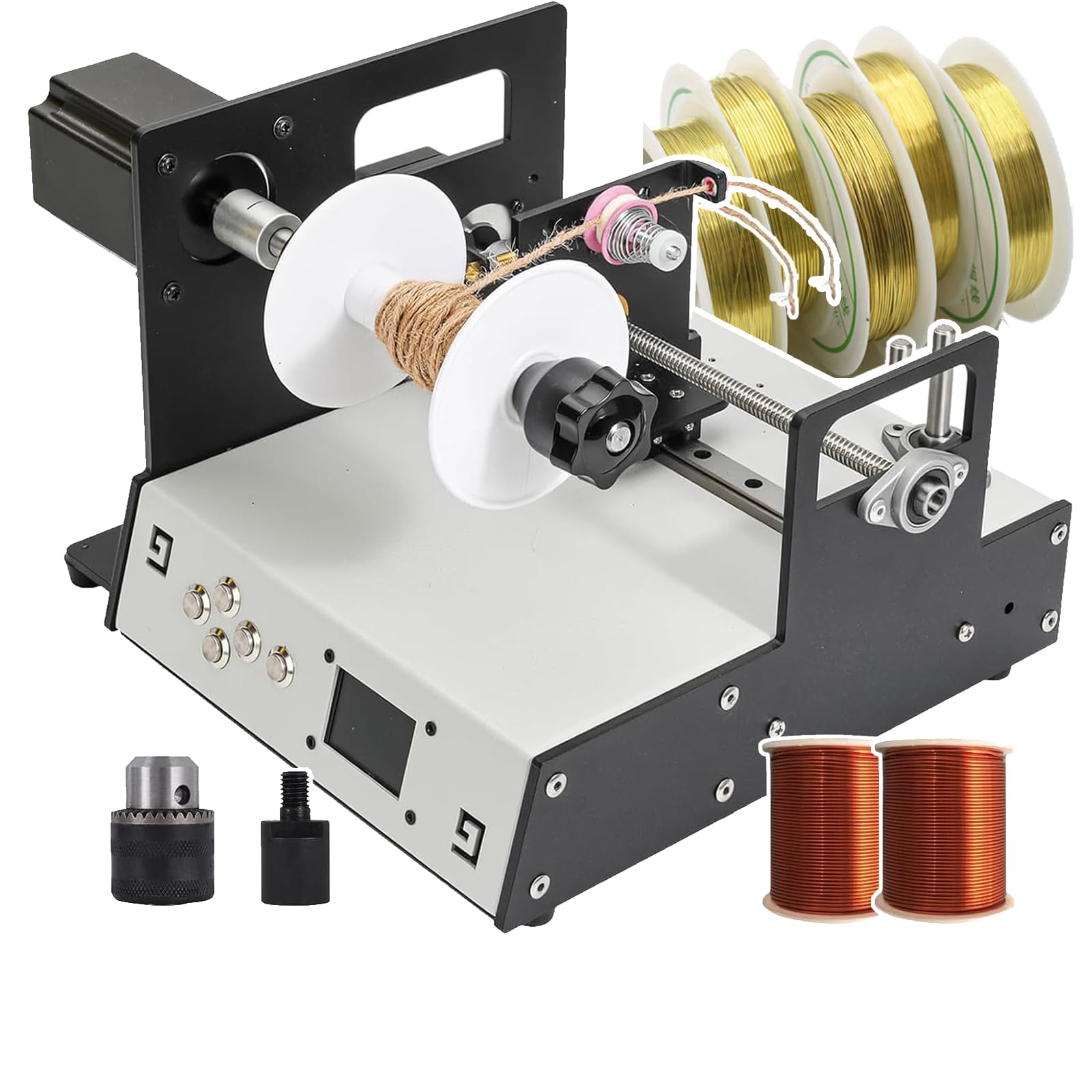 Llozoo Cable Wiring Coil Winding Machine, Tube Amplifier Winding Machine, Precision: 0.01Mm, Adjustable Speed: 120-900 Rpm, Torque - For Transformer, Choke, Tube Amp Coils,A
