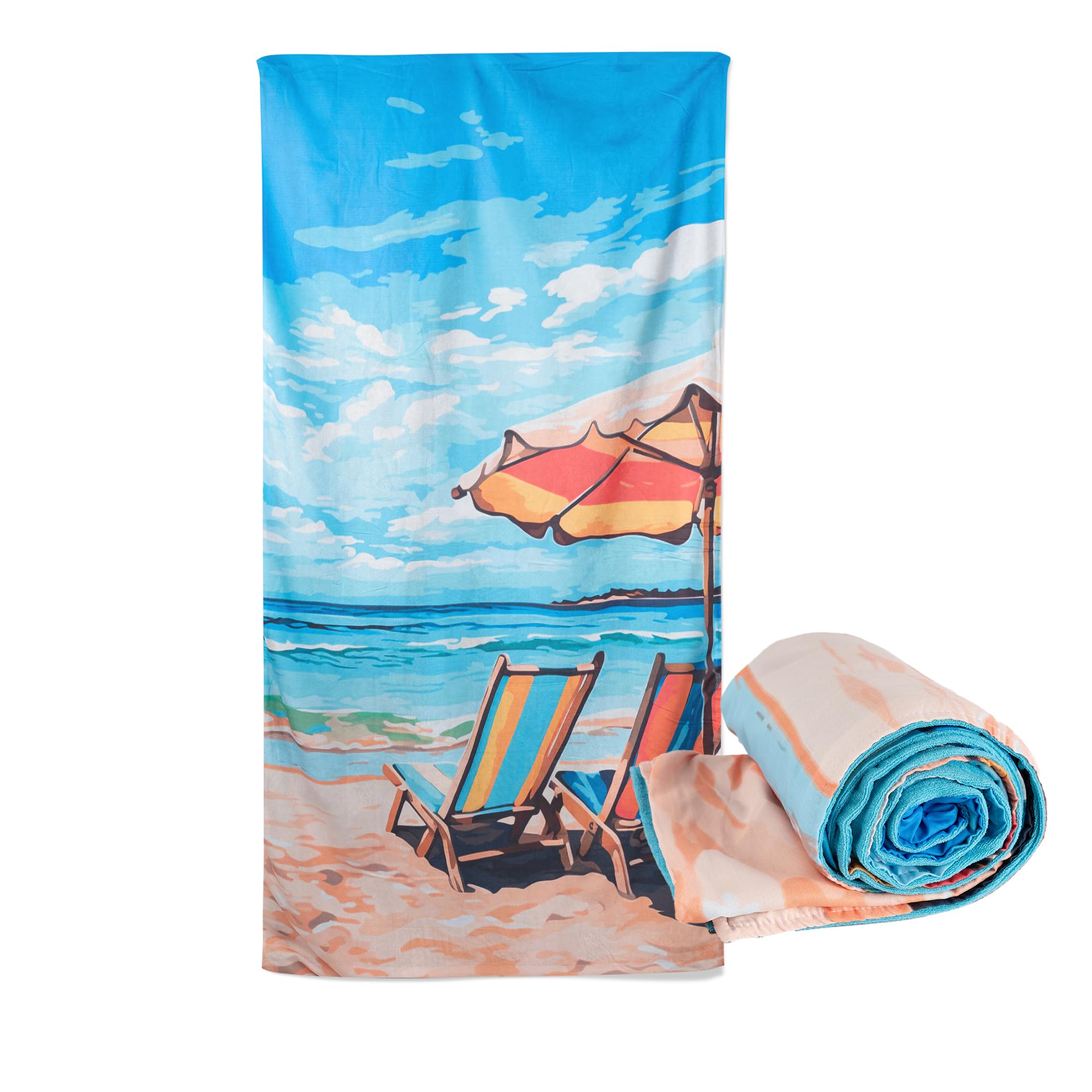 BESCH Toalla Pareo de Playa Microfibra Doble Capa Ultrasuave 90x170cm Secado Rápido Antiarena, Ligera Portátil Multiuso - Fouta Playa Absorbente Grande