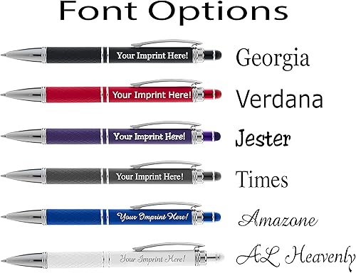 Miniatura 6 de ExpressDesigns - Juego de regalo de bolígrafos personalizados - Paquete de 2 bolígrafos de metal suave al tacto con caja de regalo - Bolígrafo de