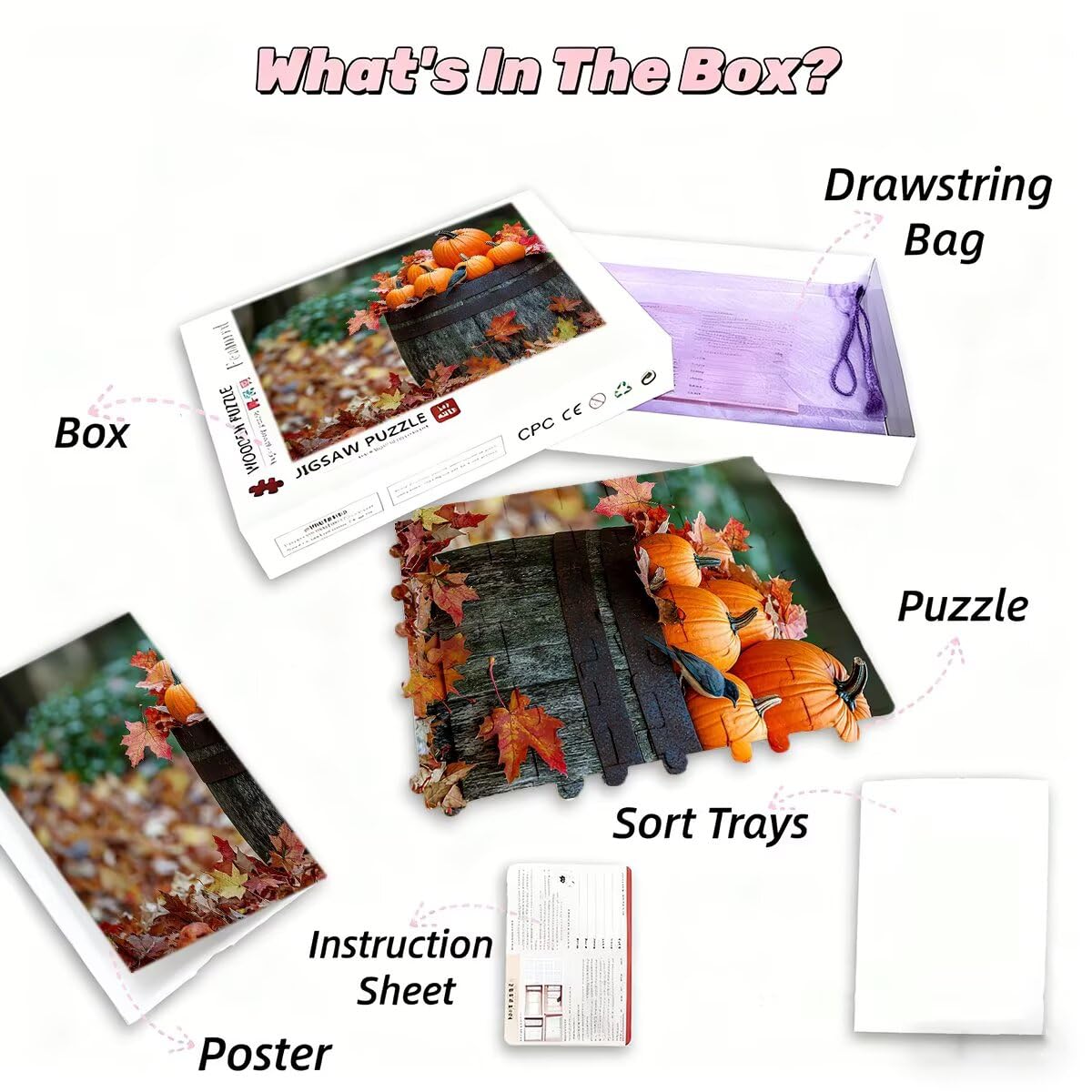 Puzzle 1500 elementów Dorośli Jesień Zestaw puzzli z dyni dla dorosłych 87 x 57 cm Kolorowe klasyczne Wyzwanie edukacyjne Superior Zabawki dla Mężczyzn Wyzwanie Zabawki Rodzinny Prezent Dekoracja