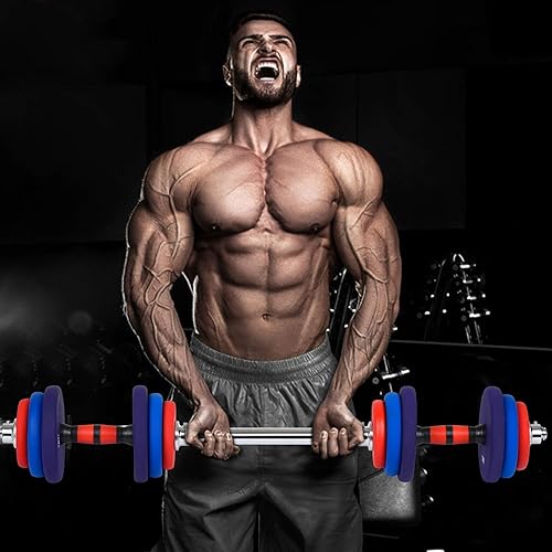 Miniatura 2 de Juego de mancuernas ajustables para el hogar, juegos de barras de hierro con caja de transporte de 66 libras, mancuernas de entrenamiento para