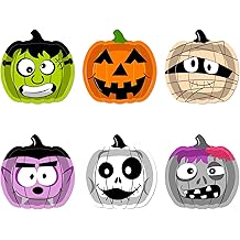 CHENGLIN 48 Pack Halloween Paper Plates - 6 Design Disposable Plates Colourful Round Tableware for Halloween Party Holiday Dinner Tableware Decoration Supplies, 9 Inch