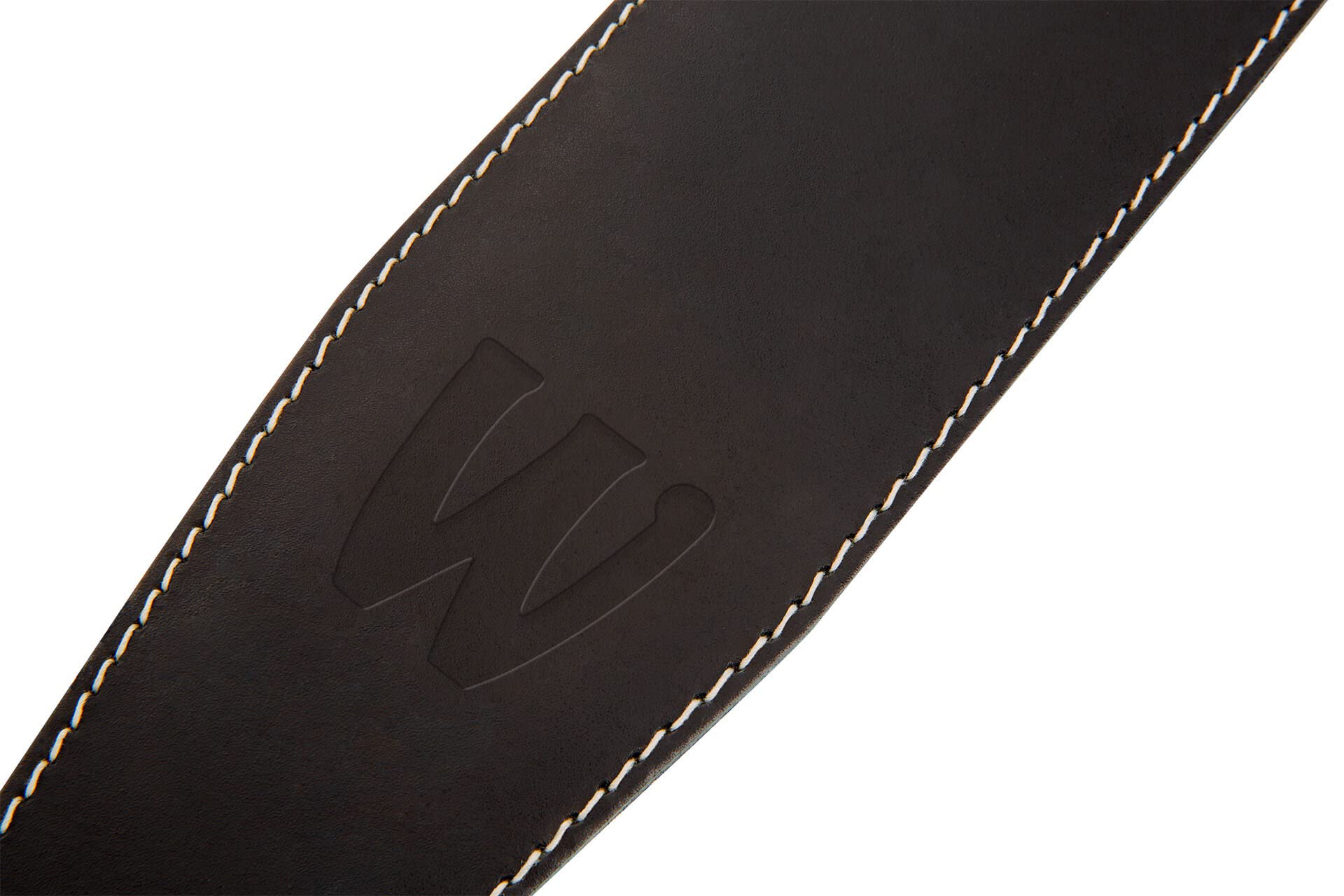 Warwick Teambuilt Genuine Leather Bass Strap - Black, Blind Embossing