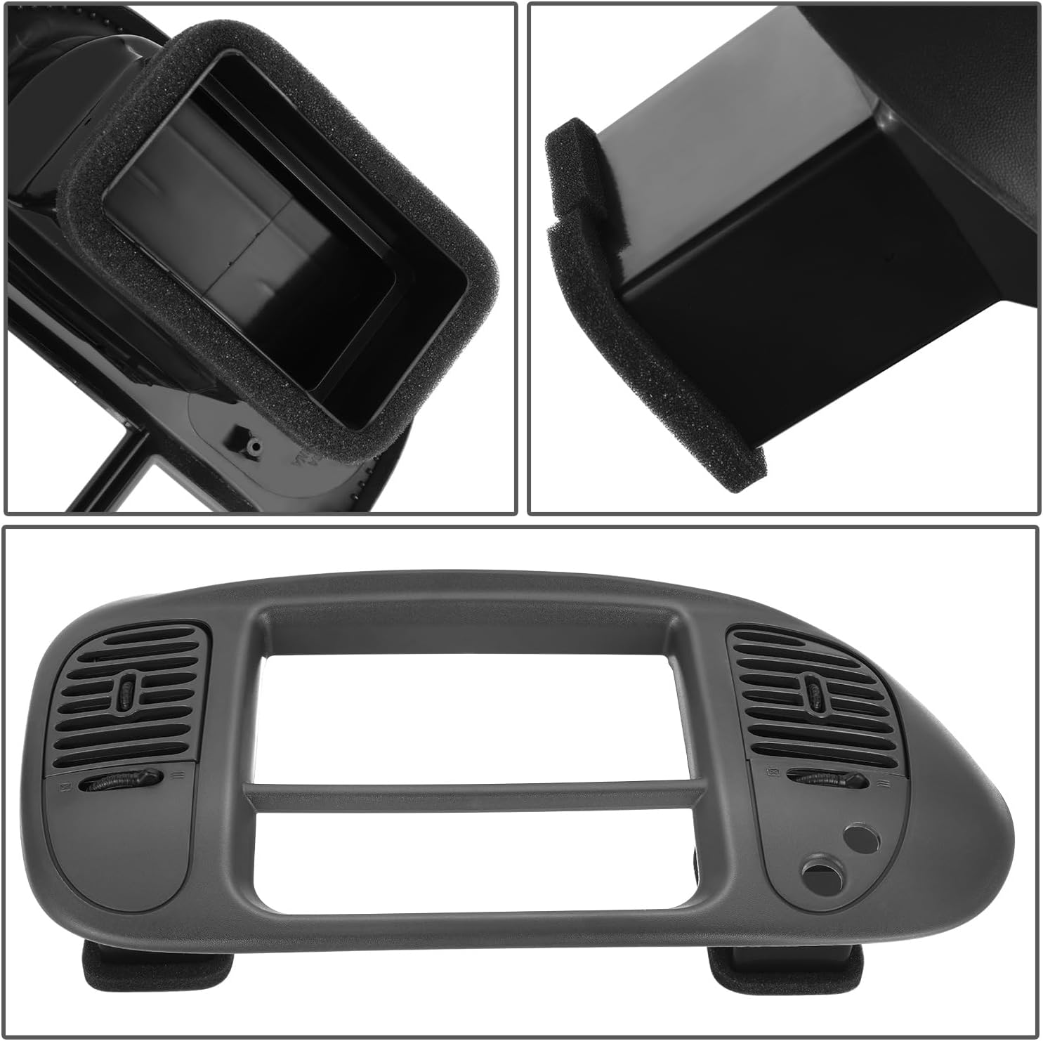 DNA MOTORING Center Dash Radio Bezel Dashboard Climate Panel Trim Compatible with 97-03 Ford F150 / 04 F150 Heritage / 97-02 Expedition 2WD, Gray, ZTL-Y-0305-GY