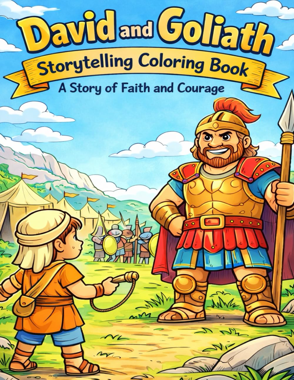 David and Goliath Storytelling Coloring Book: A Story of Faith and Courage - Christian Bible Stories and Faith Activities