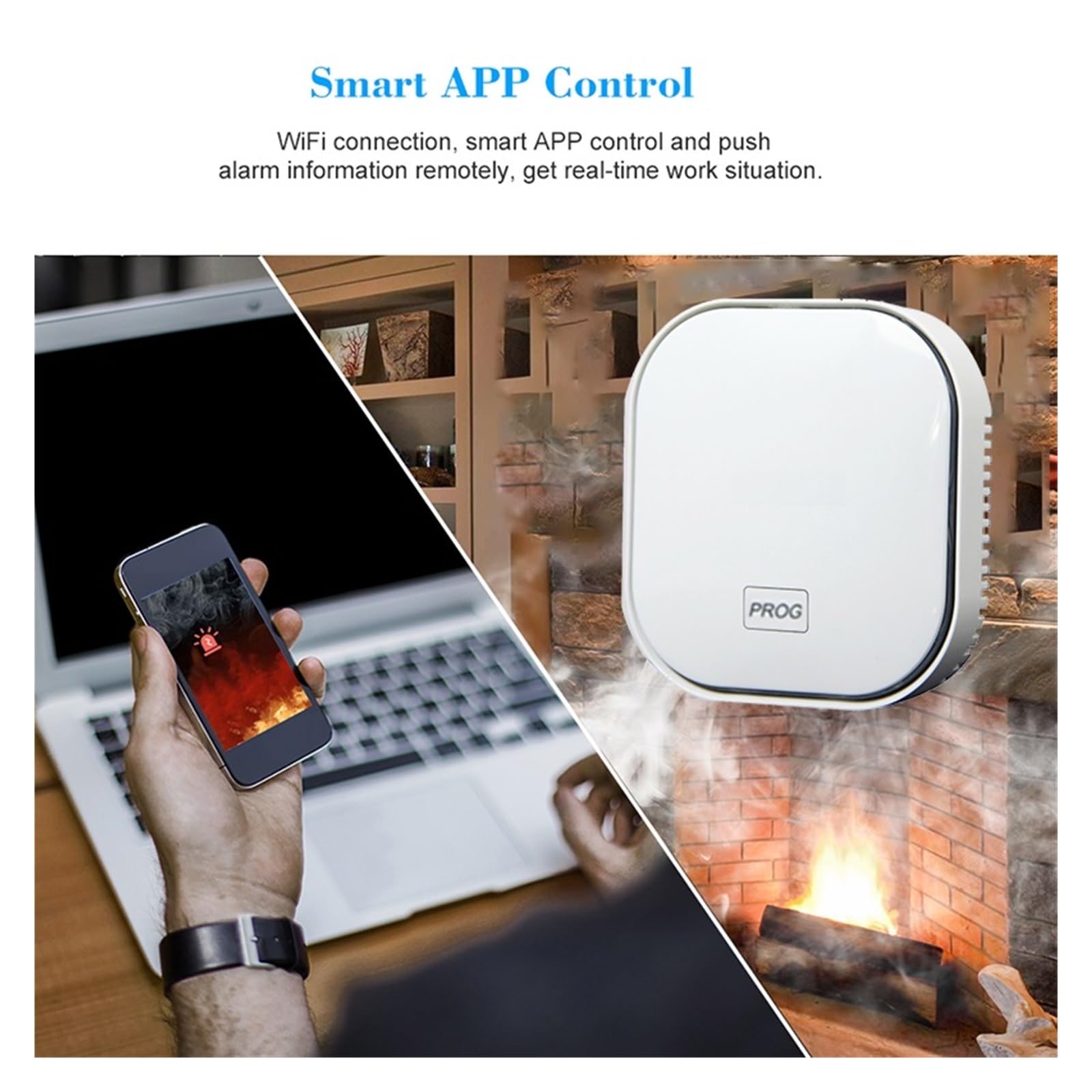 Tuya Smart Life GAS CO Alarm Wycieku Detektor Tlenku Węgla WIFI CH4 Metan Wyciek Paliwa Węgiel Dokładne Monitorowanie Czasie Rzeczywistym