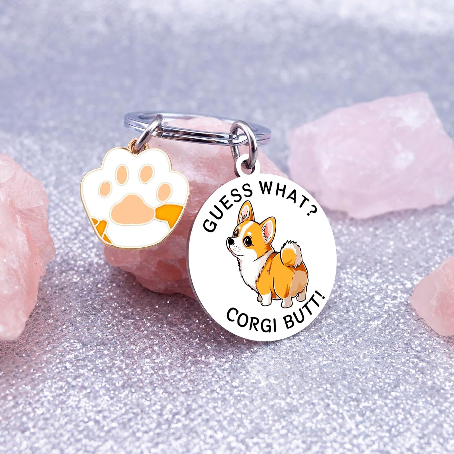 Cute Corgis Dog Keychain For Women Corgi Gifts for Corgi Lovers image 2