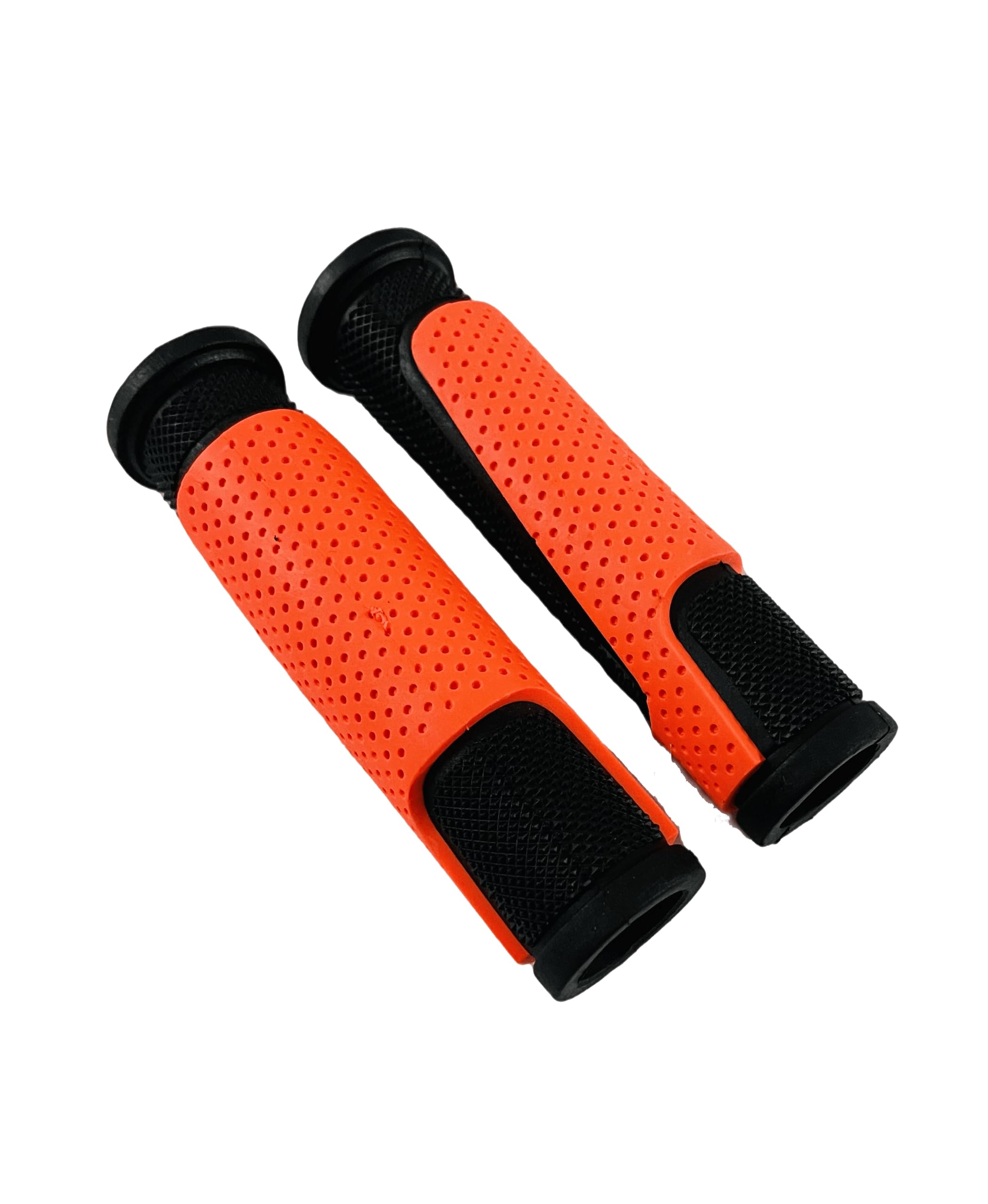 Shrenik Cycle Handle Grip for 24-29 Inch Bicycle Dual Color Soft Rubber Non Toxic Anti-Slip MTB/City Bicycle Handle Grip Length 13cm (Orange)-image-33