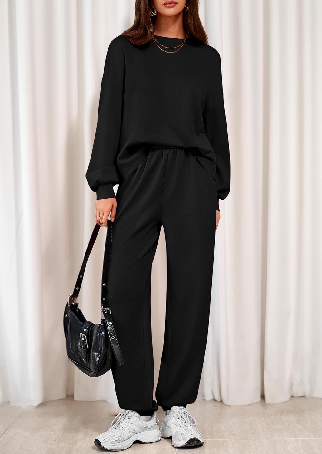 PRETTYGARDEN Women's Two Piece Lounge Sets 2025 Fall Airport Outfits Long Sleeve Pullover Tops Sweatpants Matching Clothing - Image 6