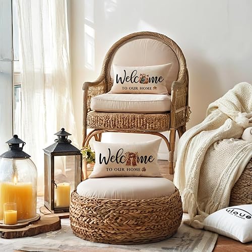 Miniatura 9 de ULOVE LOVE YOURSELF Fundas de almohada de bienvenida de primavera de 12 x 20 pulgadas fundas de almohada decorativas lumbares para decoración de