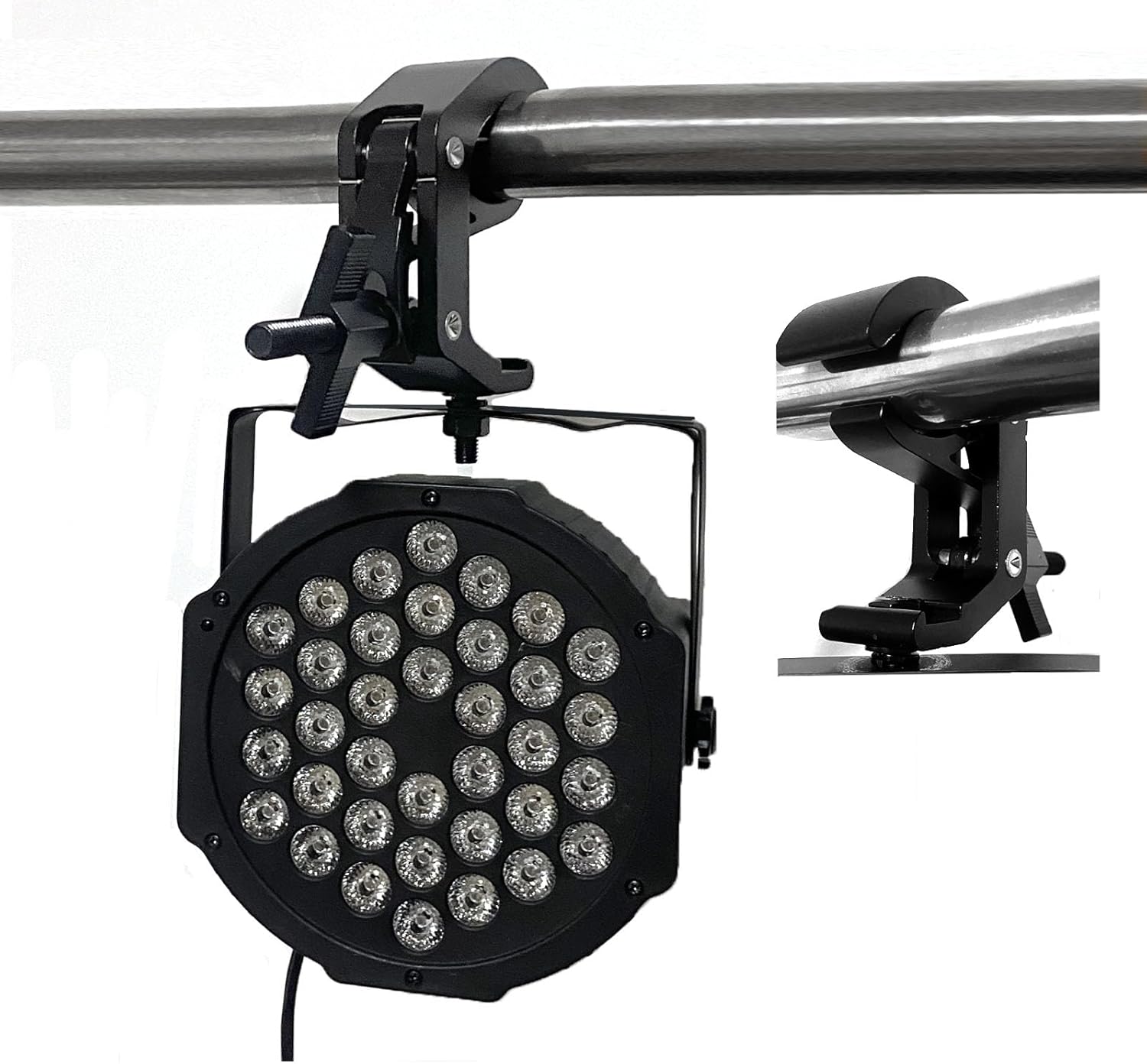 Truss Clamp 2 Pack Stage Light Clamp ，Heavy Duty 440 LB DJ Light Clamps 38-70mm(1.49-2.75") OD Tube/Pipe, Aluminum Alloy Stage Light Clamp Hook for DJ Lighting Par Lights Spot Lights