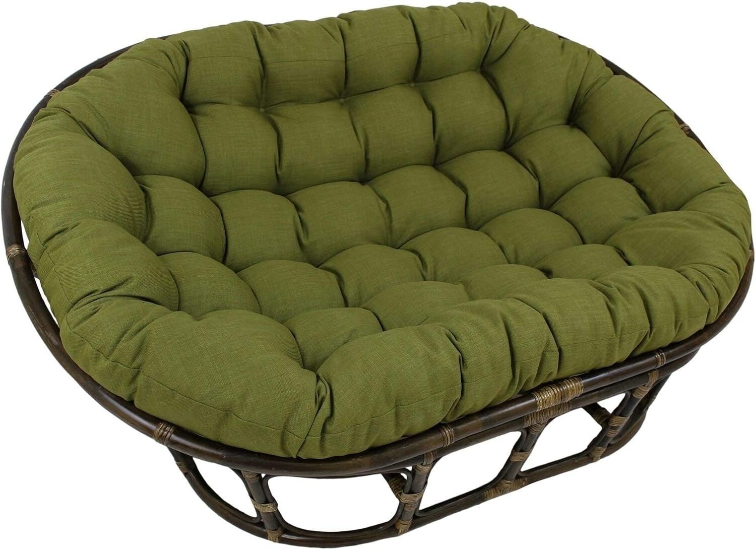 Blazing Needles Polyester 65-inch Indoor/Outdoor Double Papasan Cushion Cool Grey
