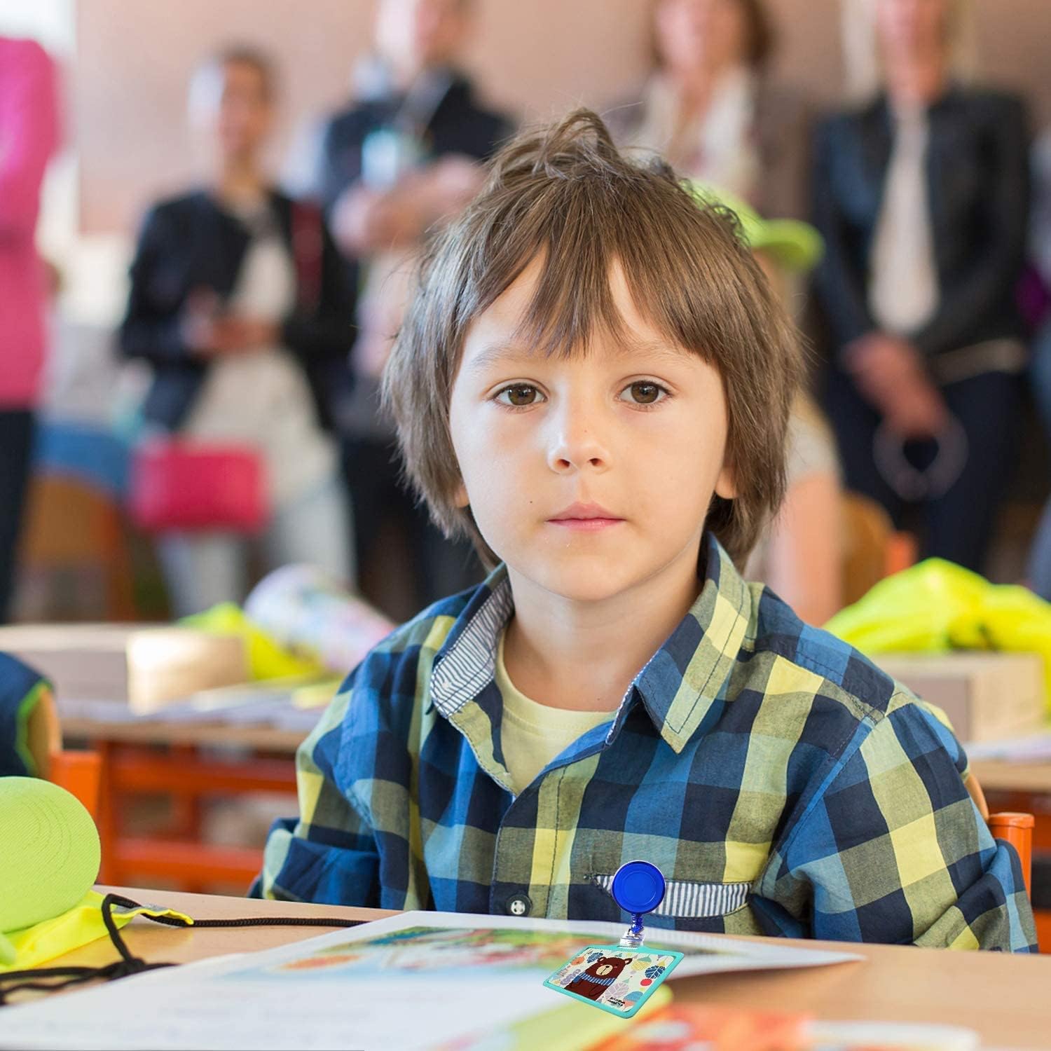 JANYUN 50 Pcs Retractable Badge Reels Clip Holders with Hanging ID Name Card Key Chain for Office Worker Nurse (Blue) - Image 6