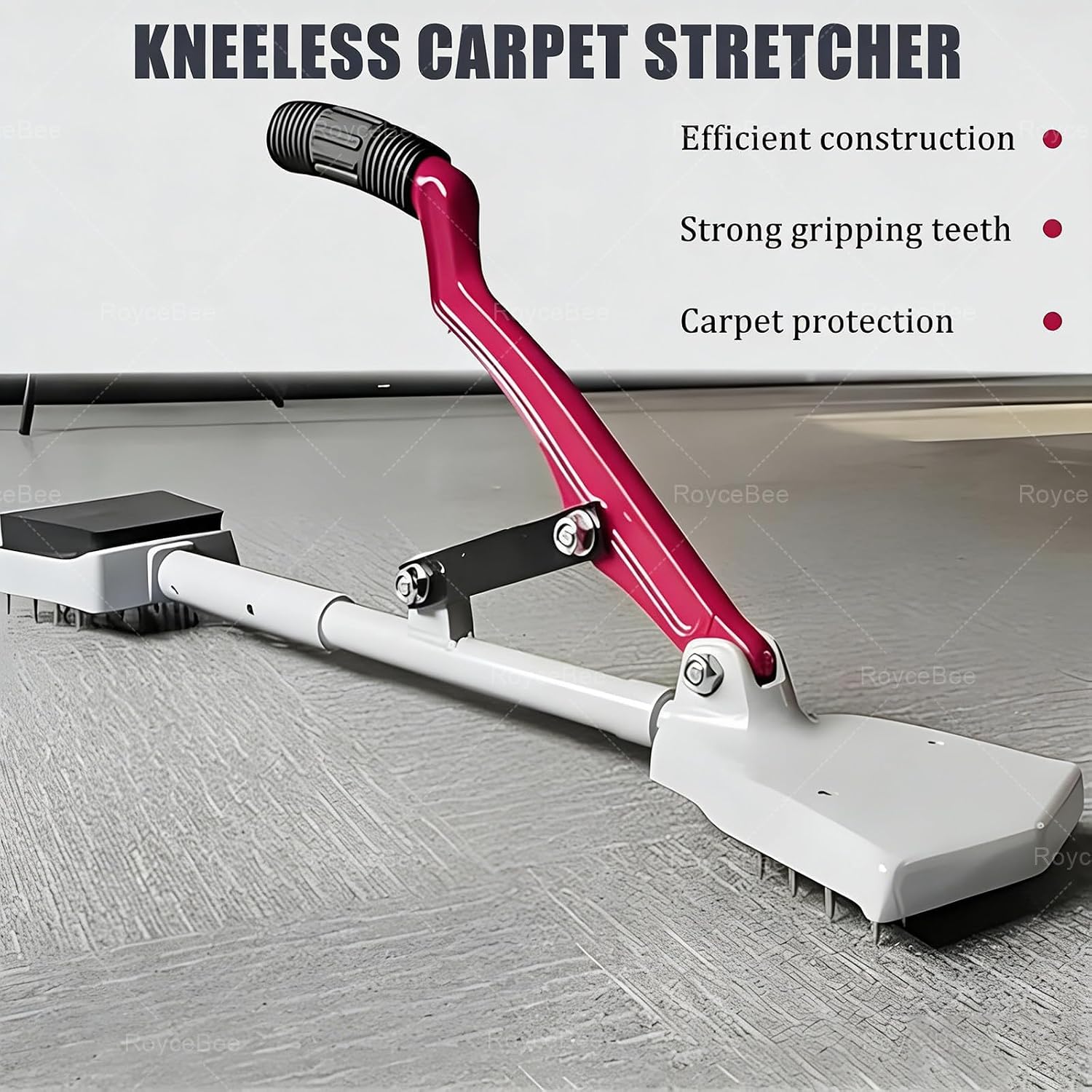 Carpet Stretching Equipment, Carpet Installation Tool Kit, Carpet Stretcher Knee Kicker, Easy Operation, 20 Hardened Steel Needles, One-Pull Lock, for Carpet Floor Installation