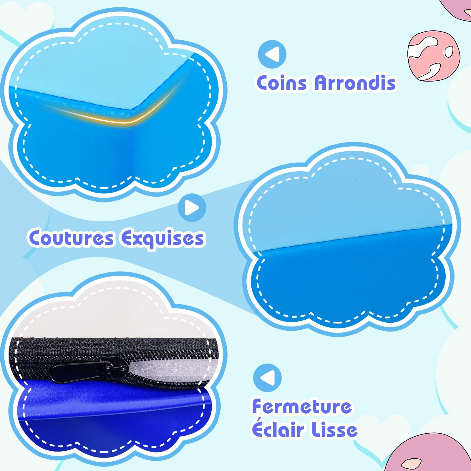 DREAMADE 6 PCS Module de Motricité Bébé, Jouets Éducatifs pour Enfant 18-30 Mois avec Différentes Formes & Couleurs, Parcours Montessori Convient pour Maison, École Maternelle (Bleu & Blanc)